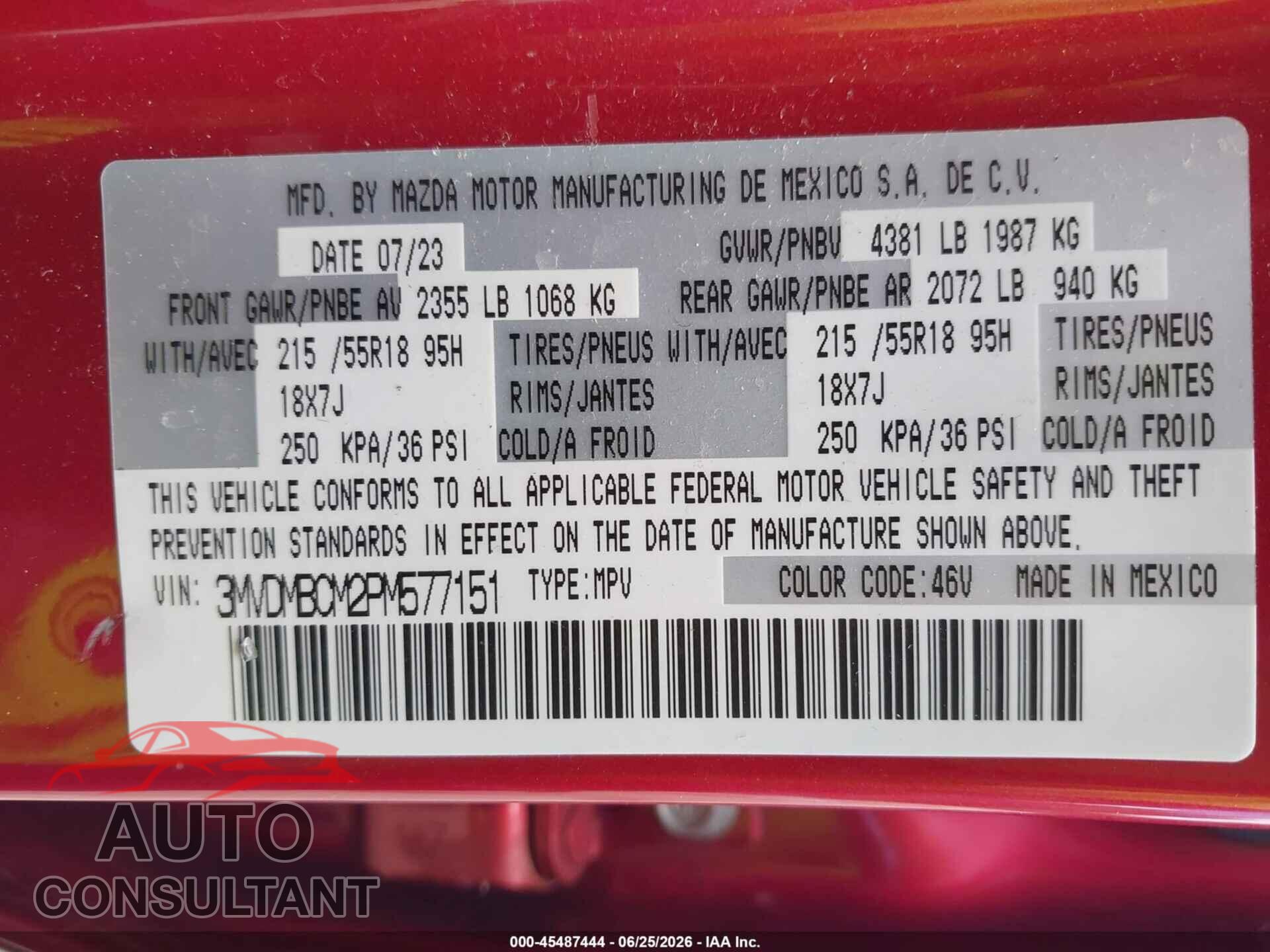MAZDA CX-30 2023 - 3MVDMBCM2PM577151