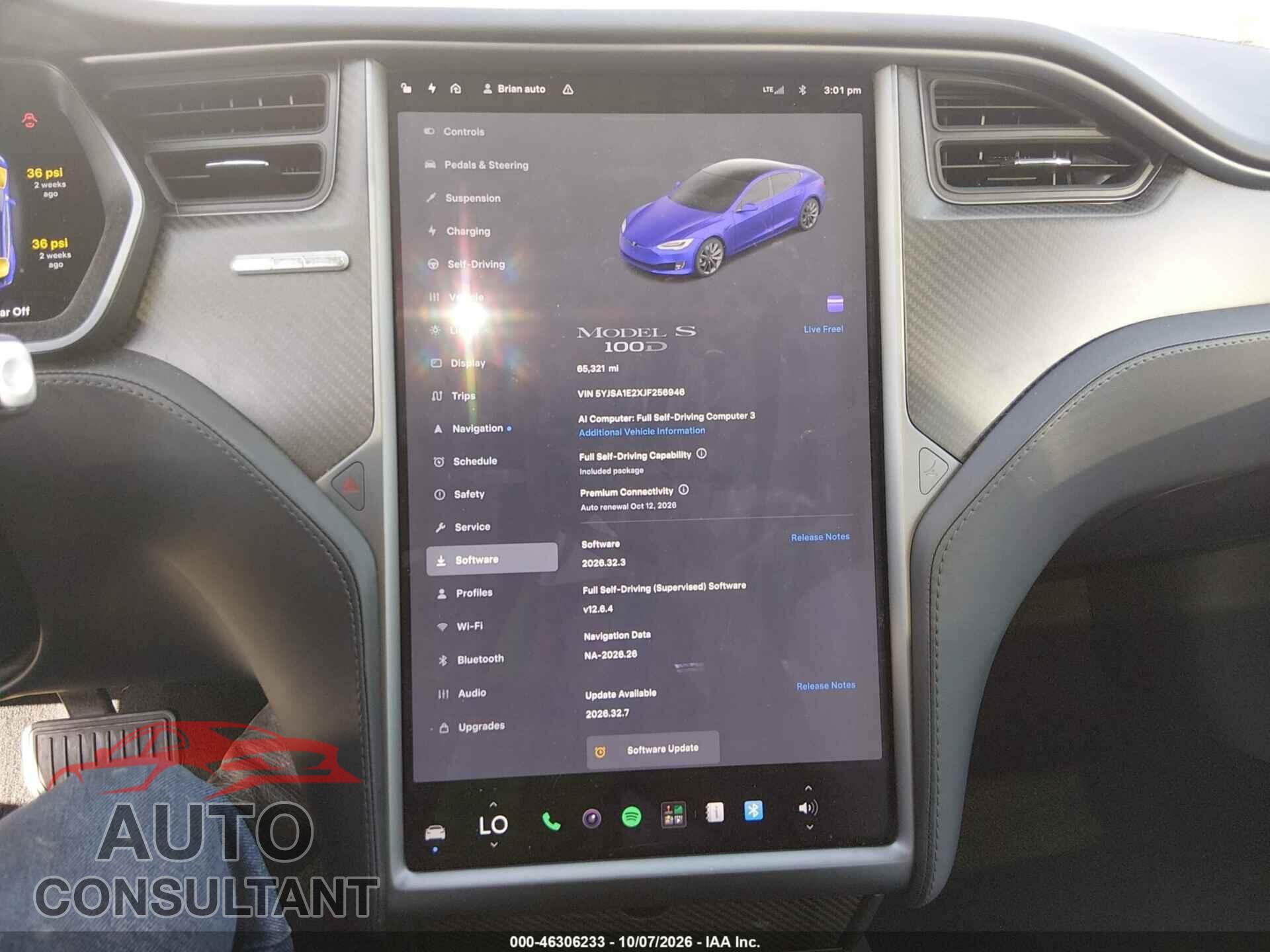 TESLA MODEL S 2018 - 5YJSA1E2XJF256946