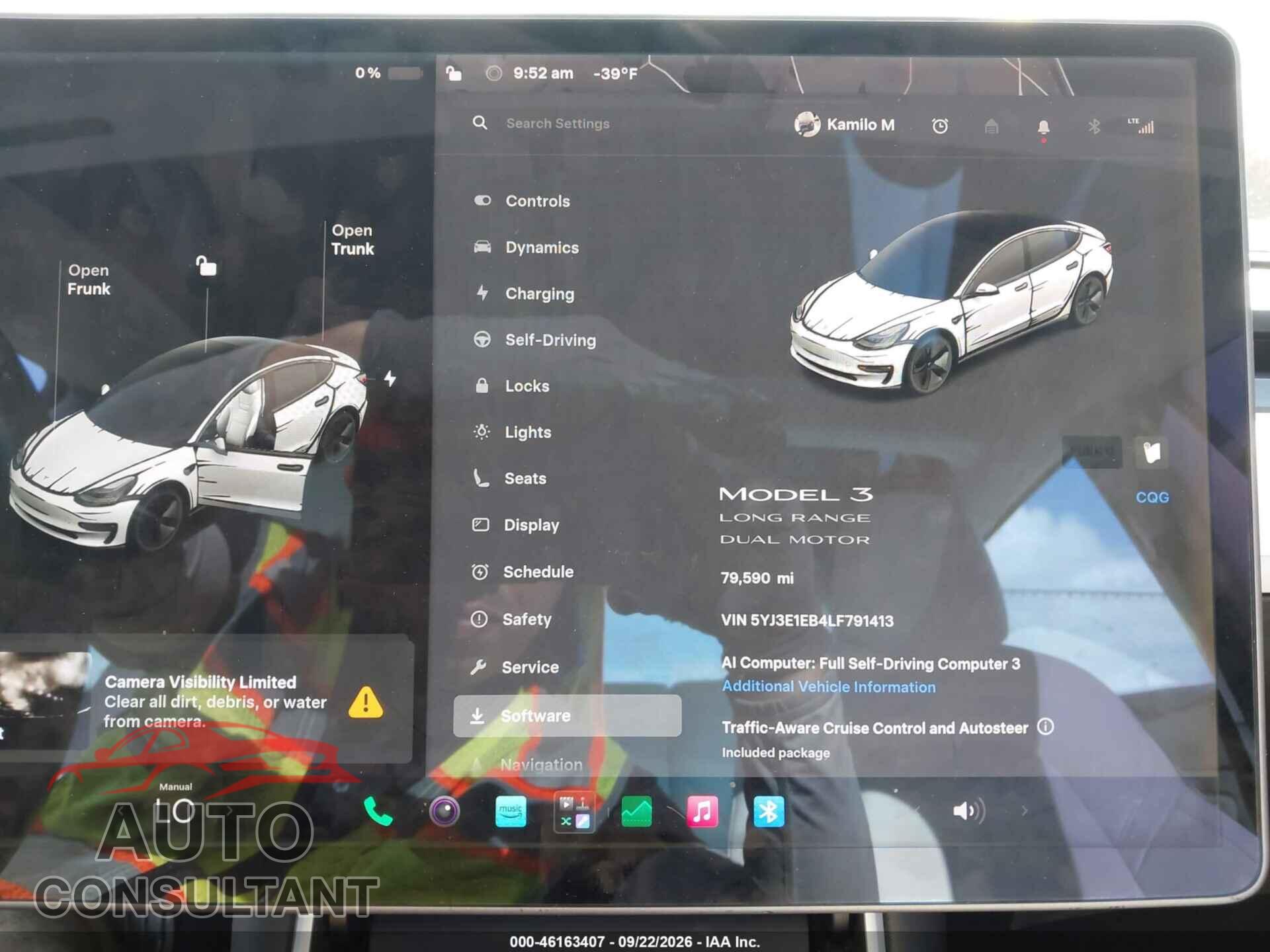 TESLA MODEL 3 2020 - 5YJ3E1EB4LF791413