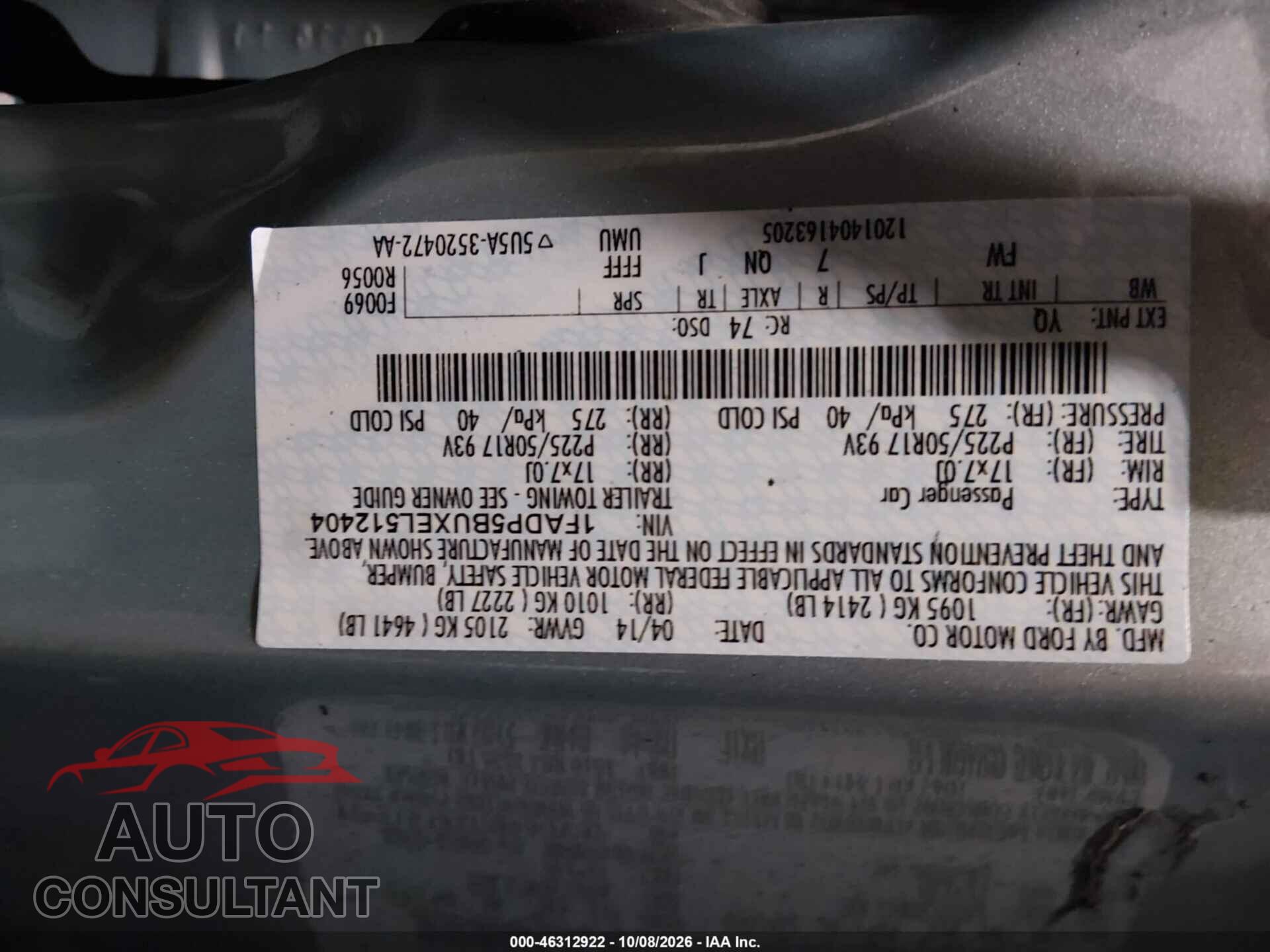 FORD C-MAX HYBRID 2014 - 1FADP5BUXEL512404