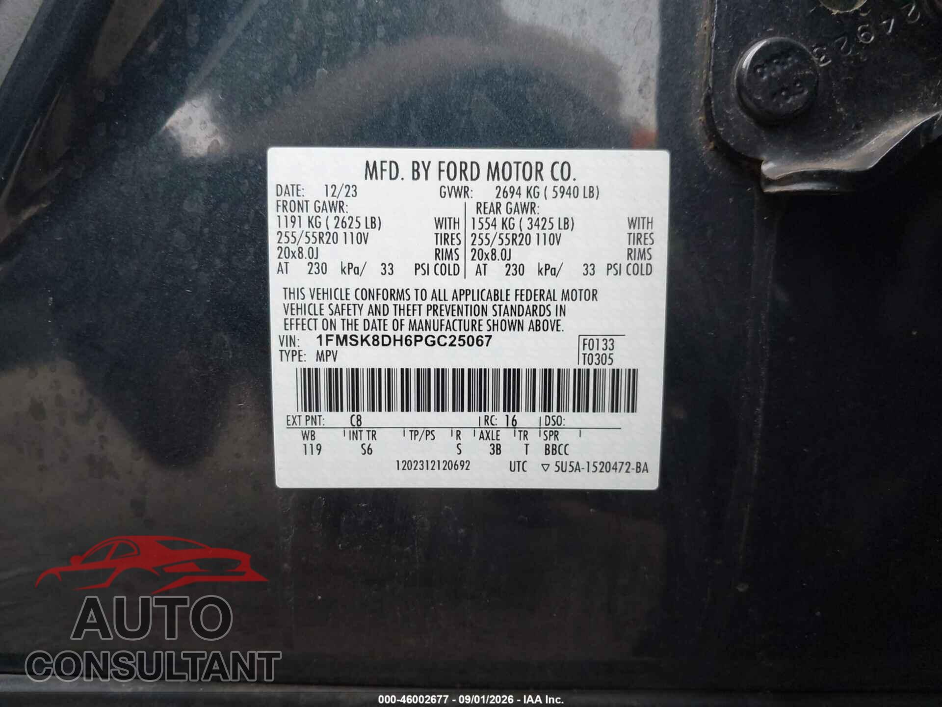 FORD EXPLORER 2023 - 1FMSK8DH6PGC25067