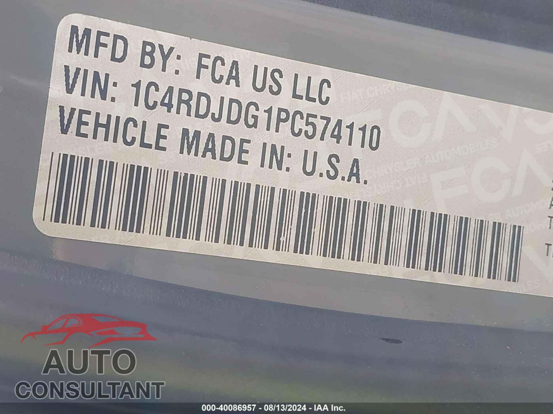 DODGE DURANGO 2023 - 1C4RDJDG1PC574110