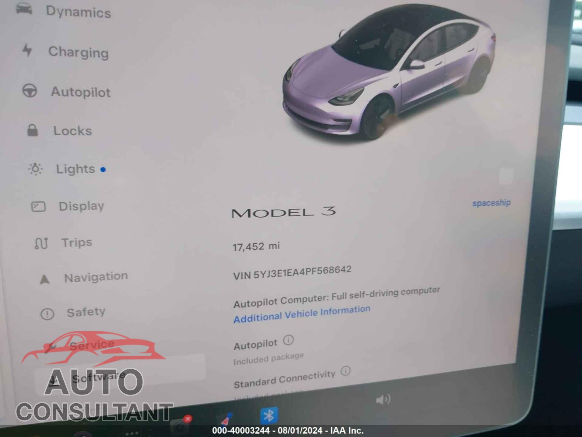 TESLA MODEL 3 2023 - 5YJ3E1EA4PF568642