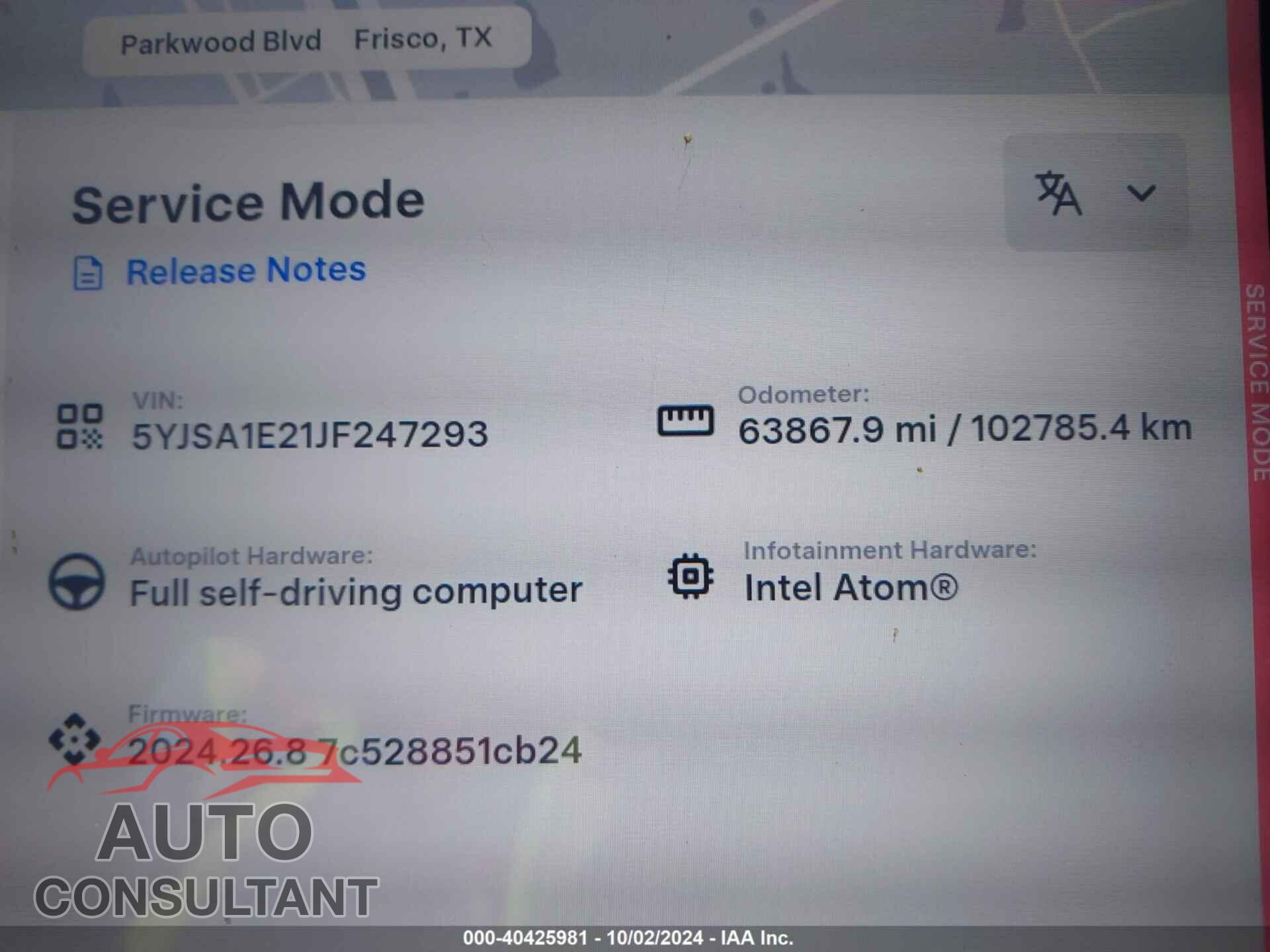 TESLA MODEL S 2018 - 5YJSA1E21JF247293