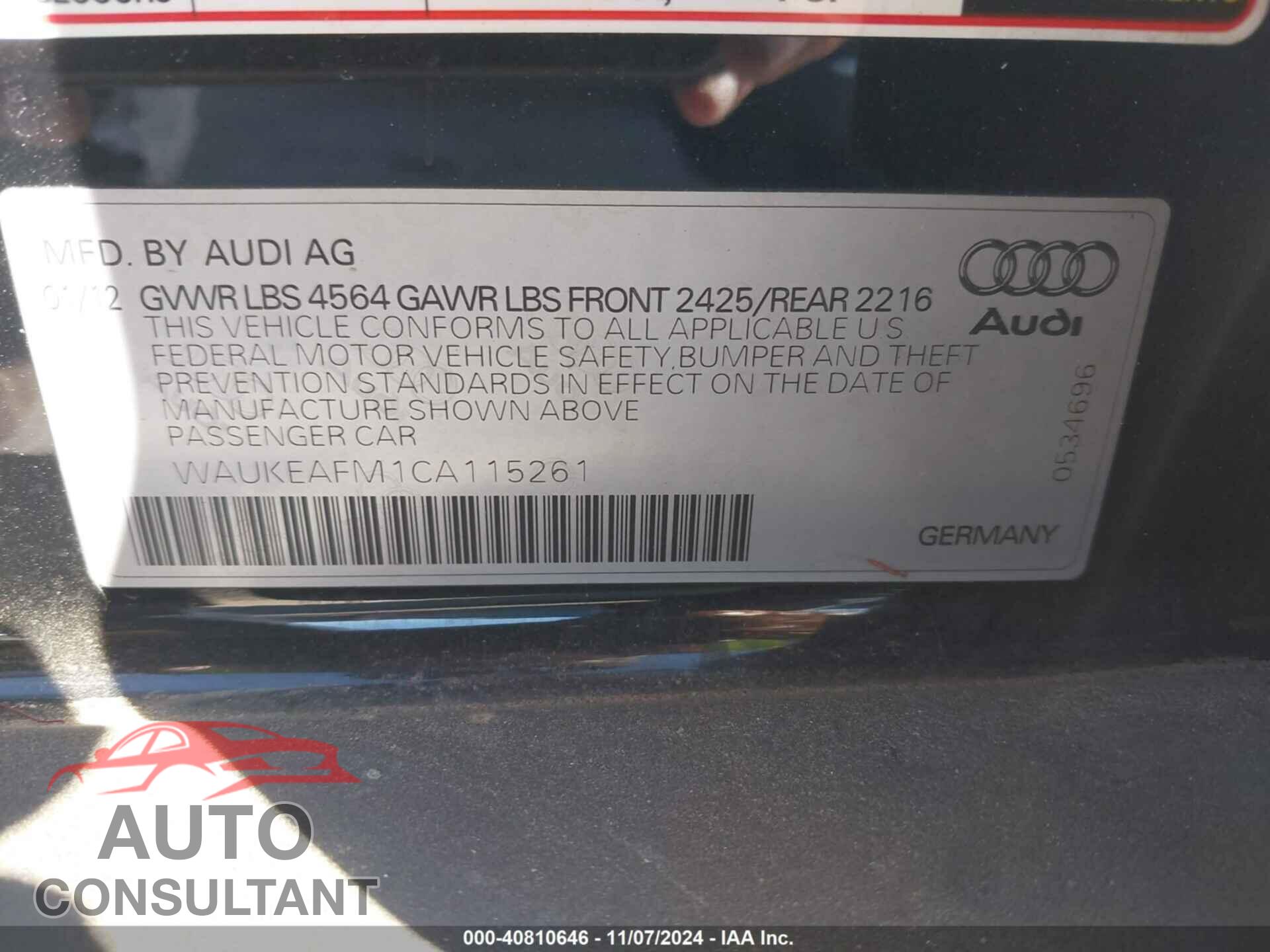 AUDI A3 2012 - WAUKEAFM1CA115261