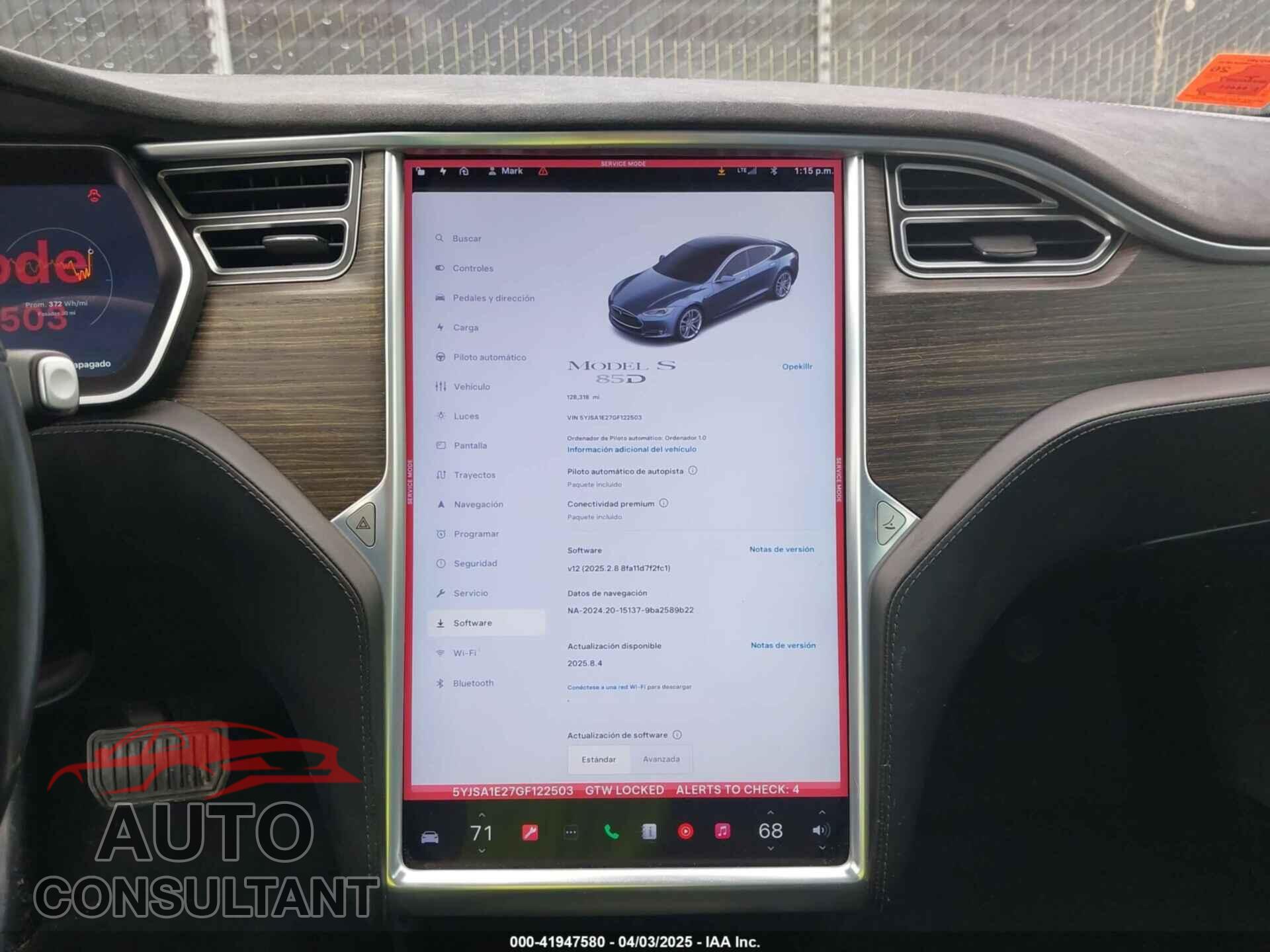 TESLA MODEL S 2016 - 5YJSA1E27GF122503