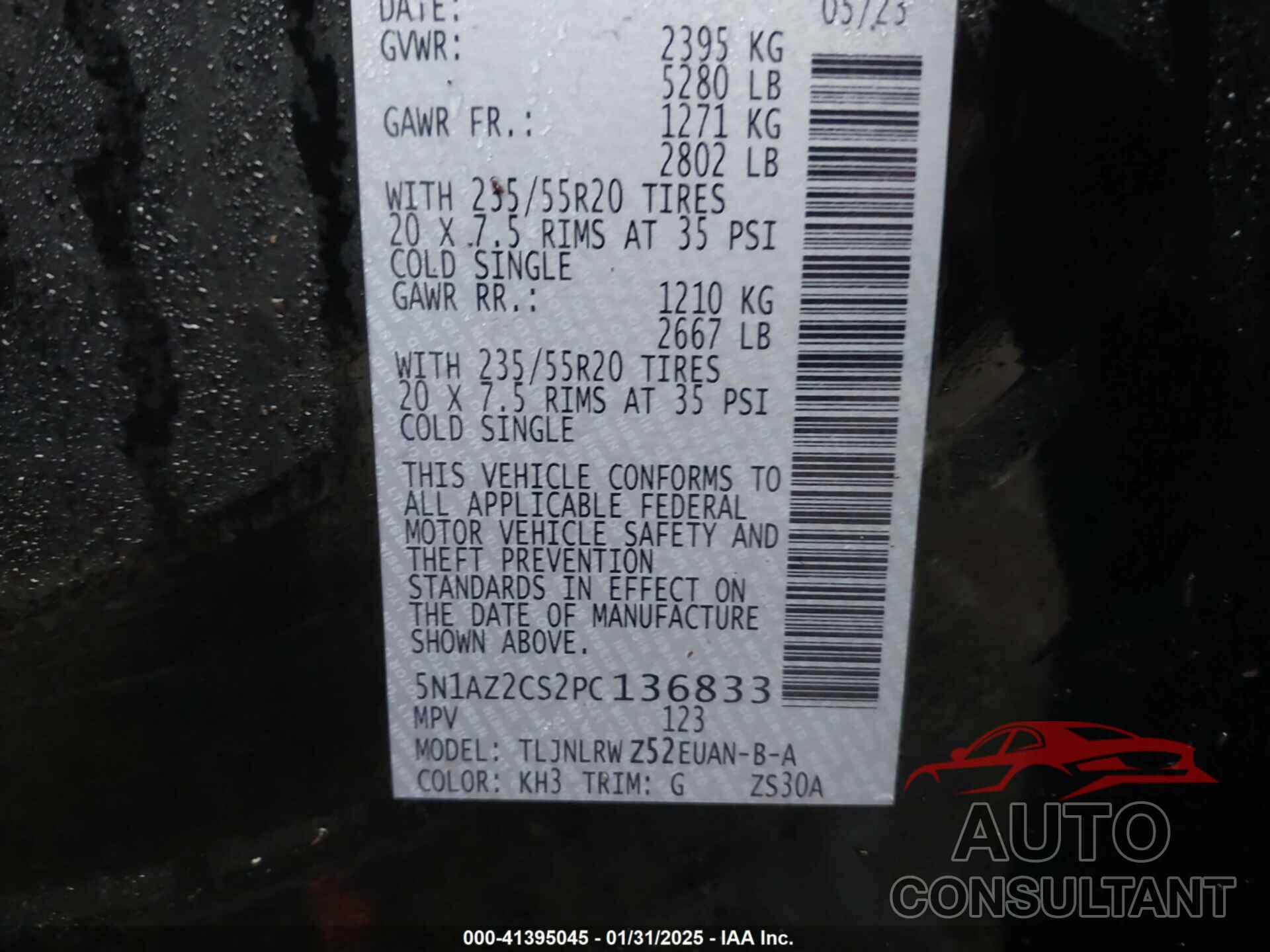 NISSAN MURANO 2023 - 5N1AZ2CS2PC136833