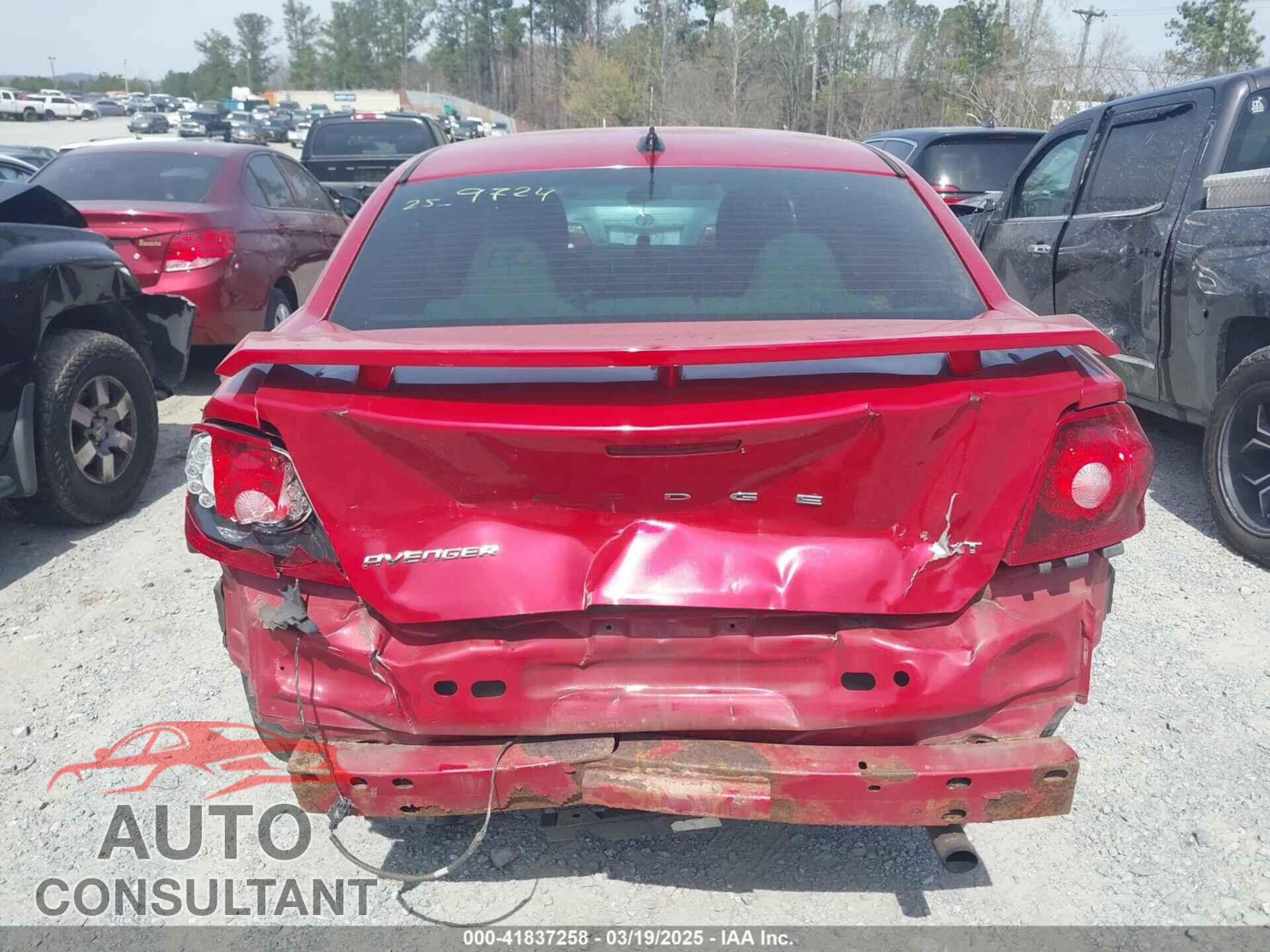 DODGE AVENGER 2012 - 1C3CDZCB0CN200682