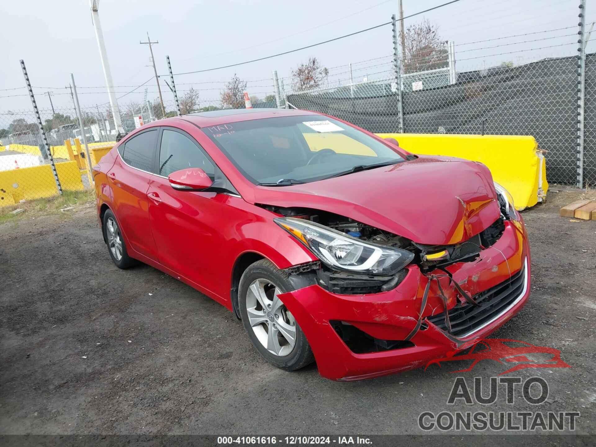 HYUNDAI ELANTRA 2016 - KMHDH4AE8GU482856