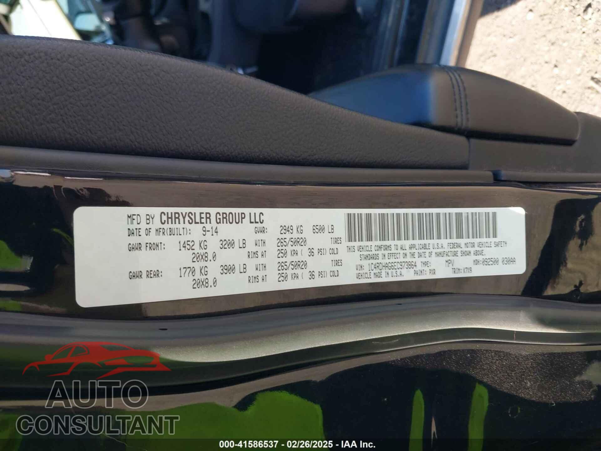 DODGE DURANGO 2014 - 1C4RDHAG6EC973864
