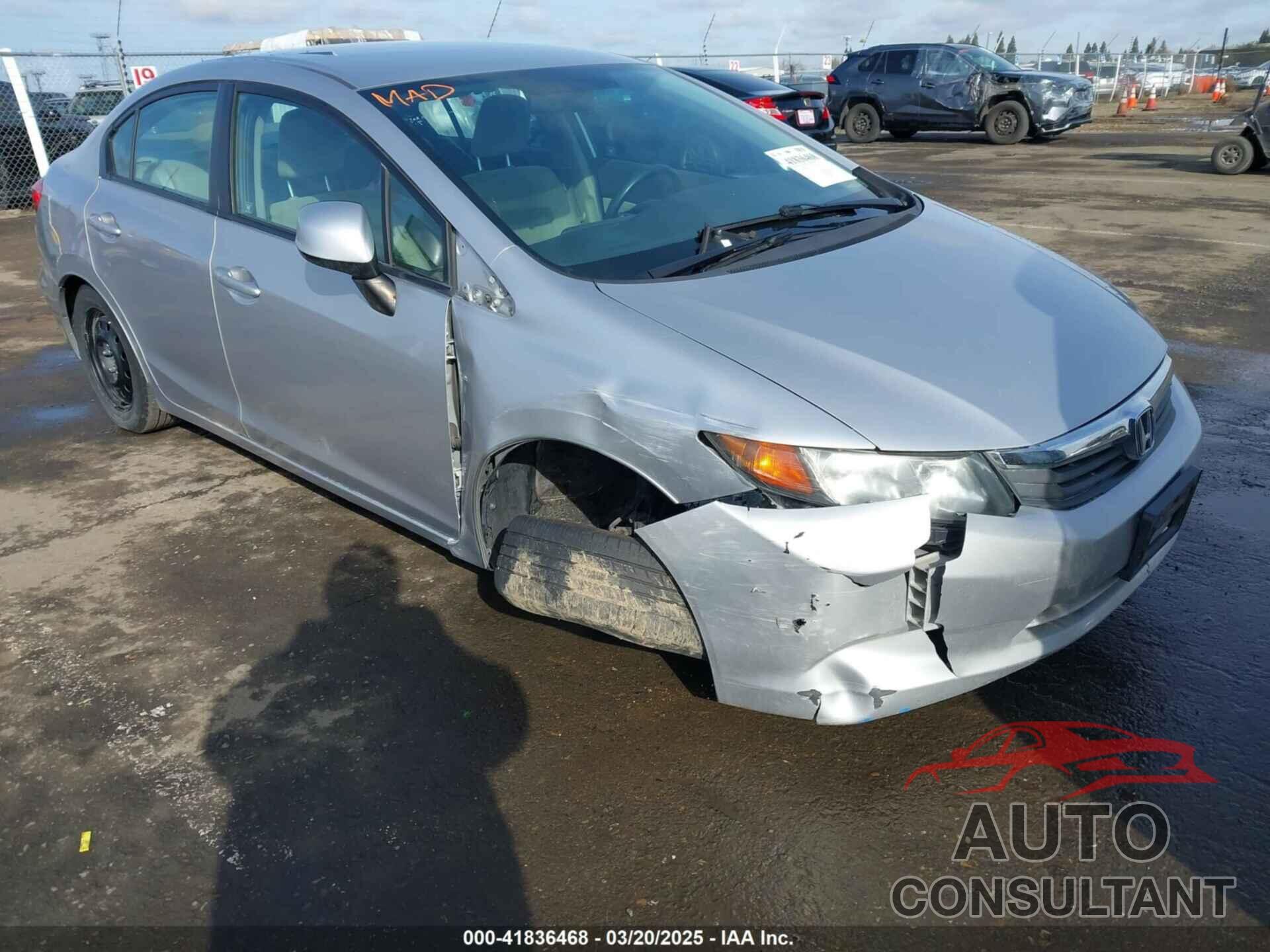 HONDA CIVIC 2012 - 19XFB2F55CE360184