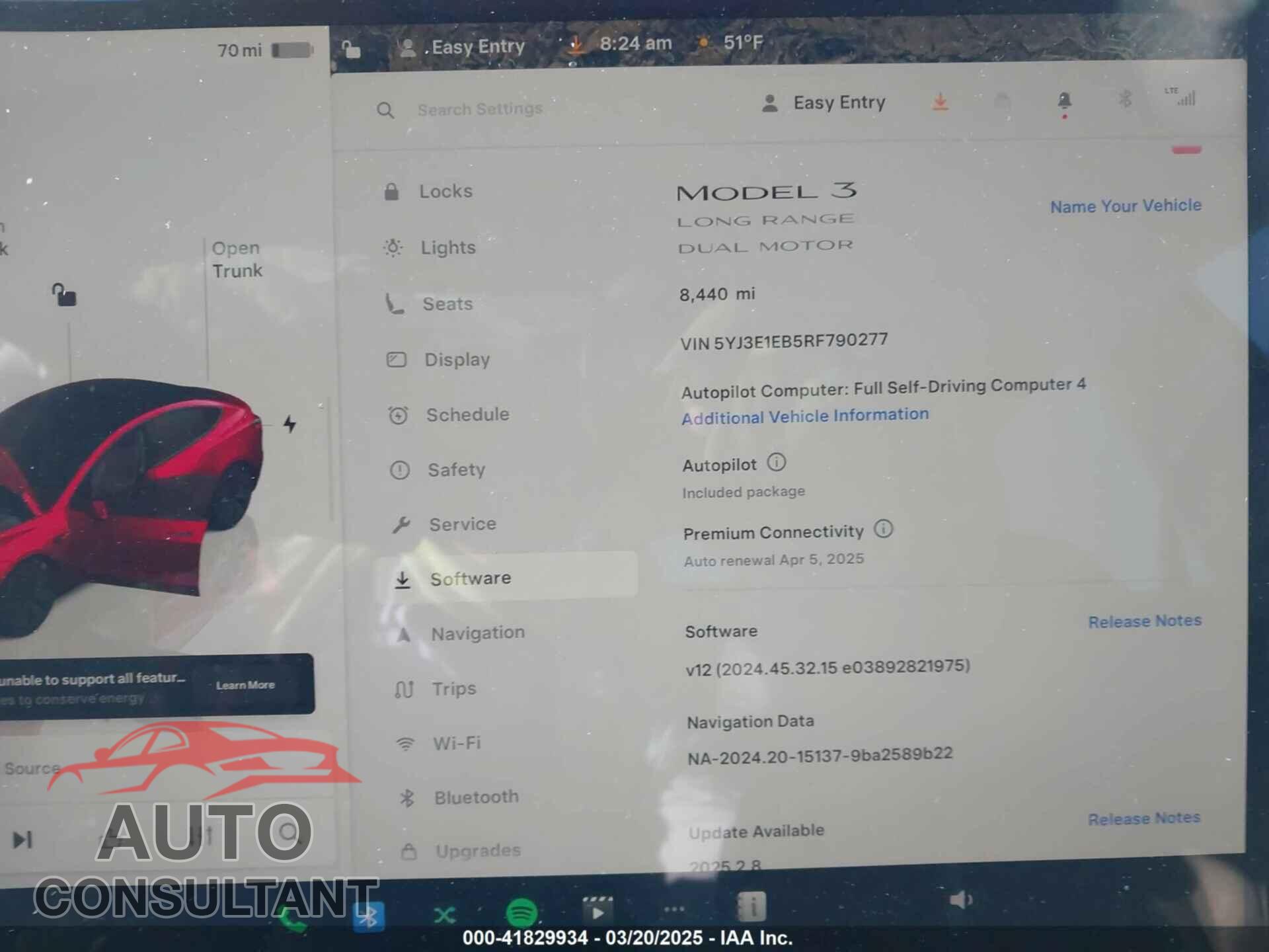 TESLA MODEL 3 2024 - 5YJ3E1EB5RF790277