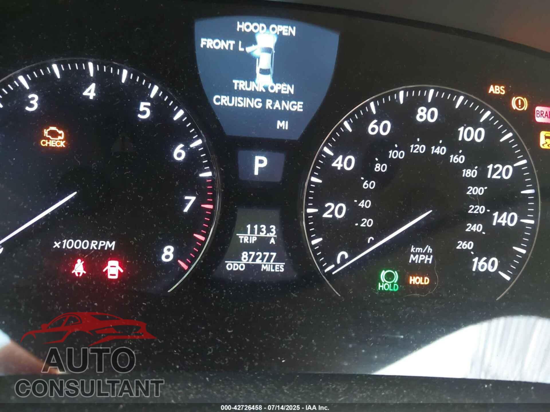 LEXUS LS 460 2012 - JTHBL5EF5C5111062