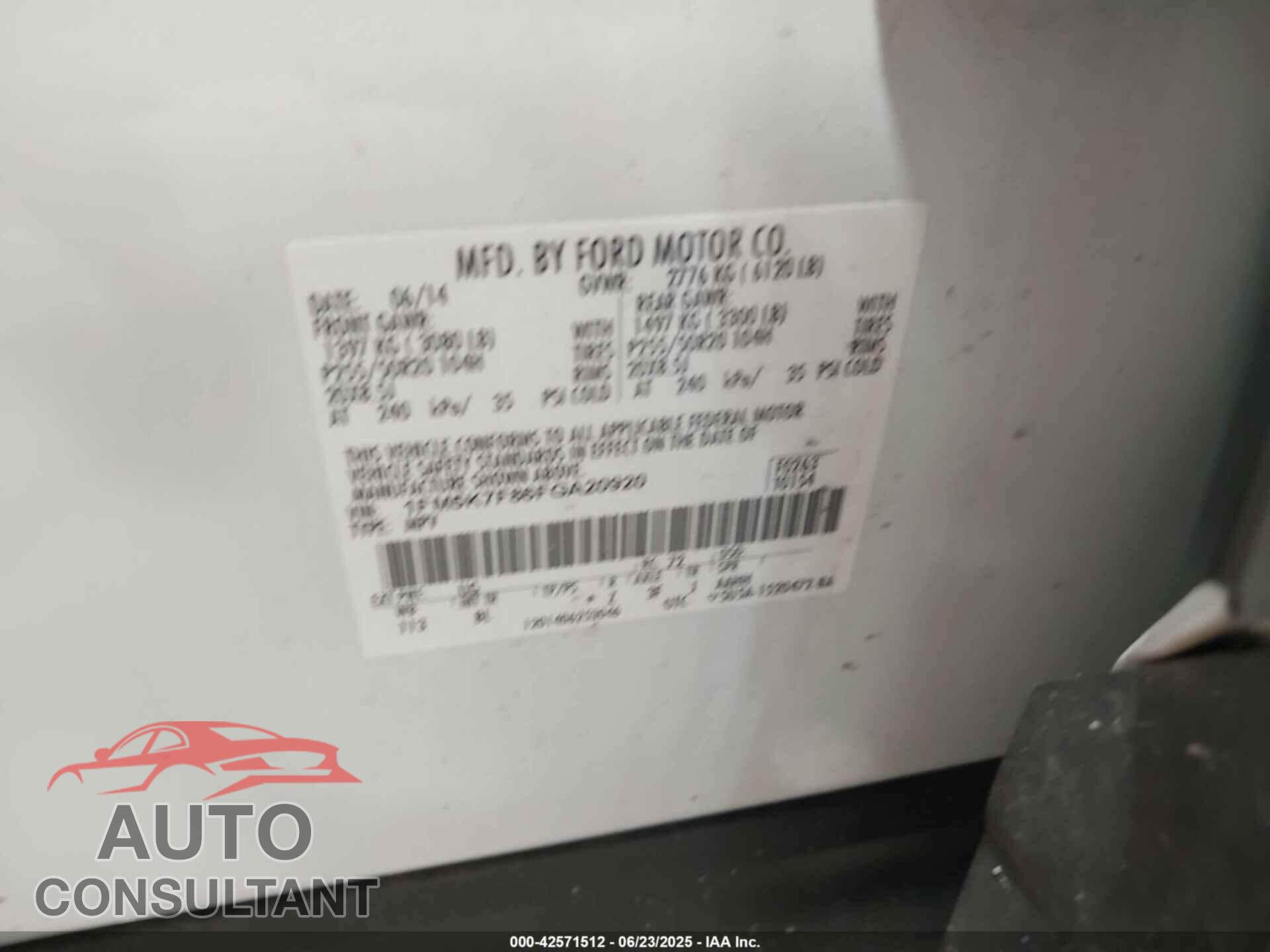 FORD EXPLORER 2015 - 1FM5K7F86FGA20920