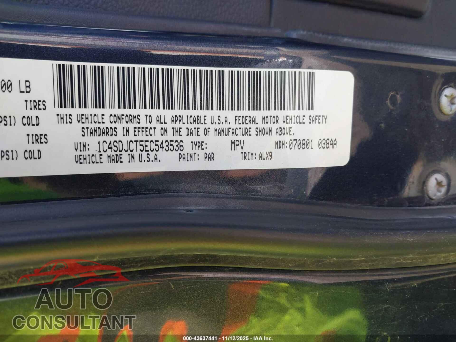 DODGE DURANGO 2014 - 1C4SDJCT5EC543536