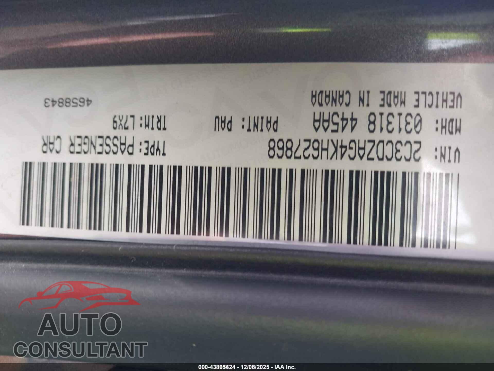 DODGE CHALLENGER 2019 - 2C3CDZAG4KH627868