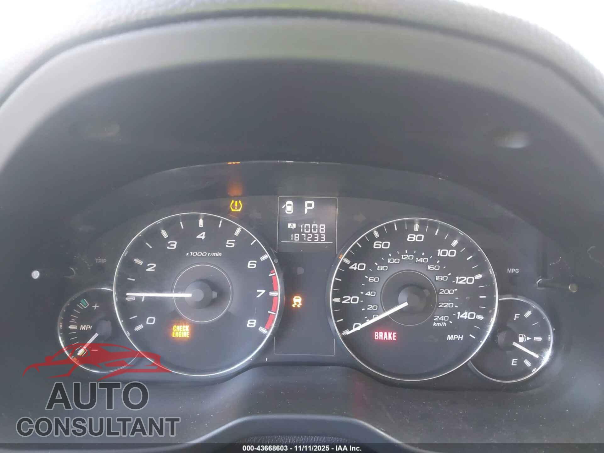 SUBARU OUTBACK 2012 - 4S4BRBCCXC3254779