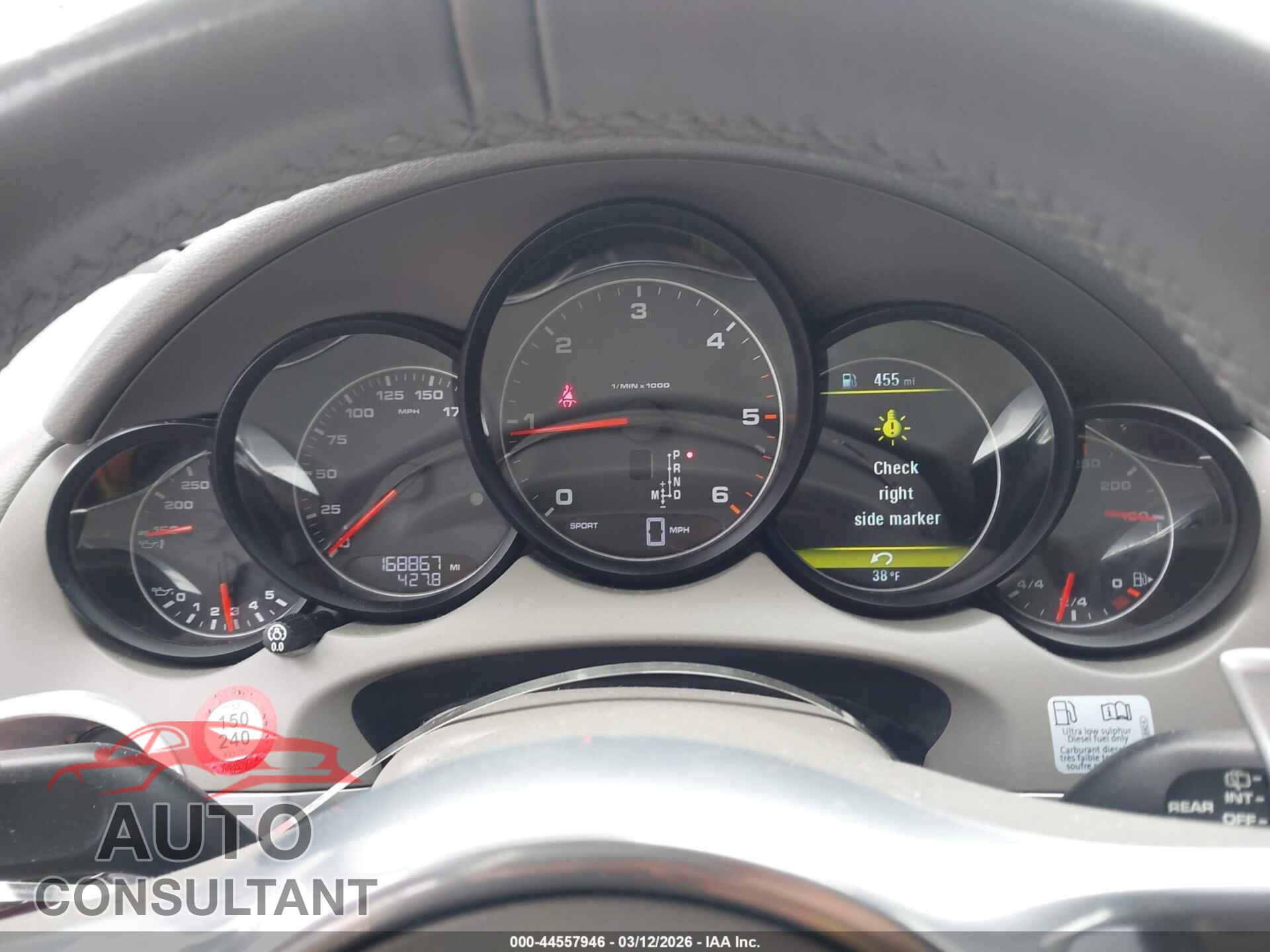 PORSCHE CAYENNE 2013 - WP1AF2A23DLA35620