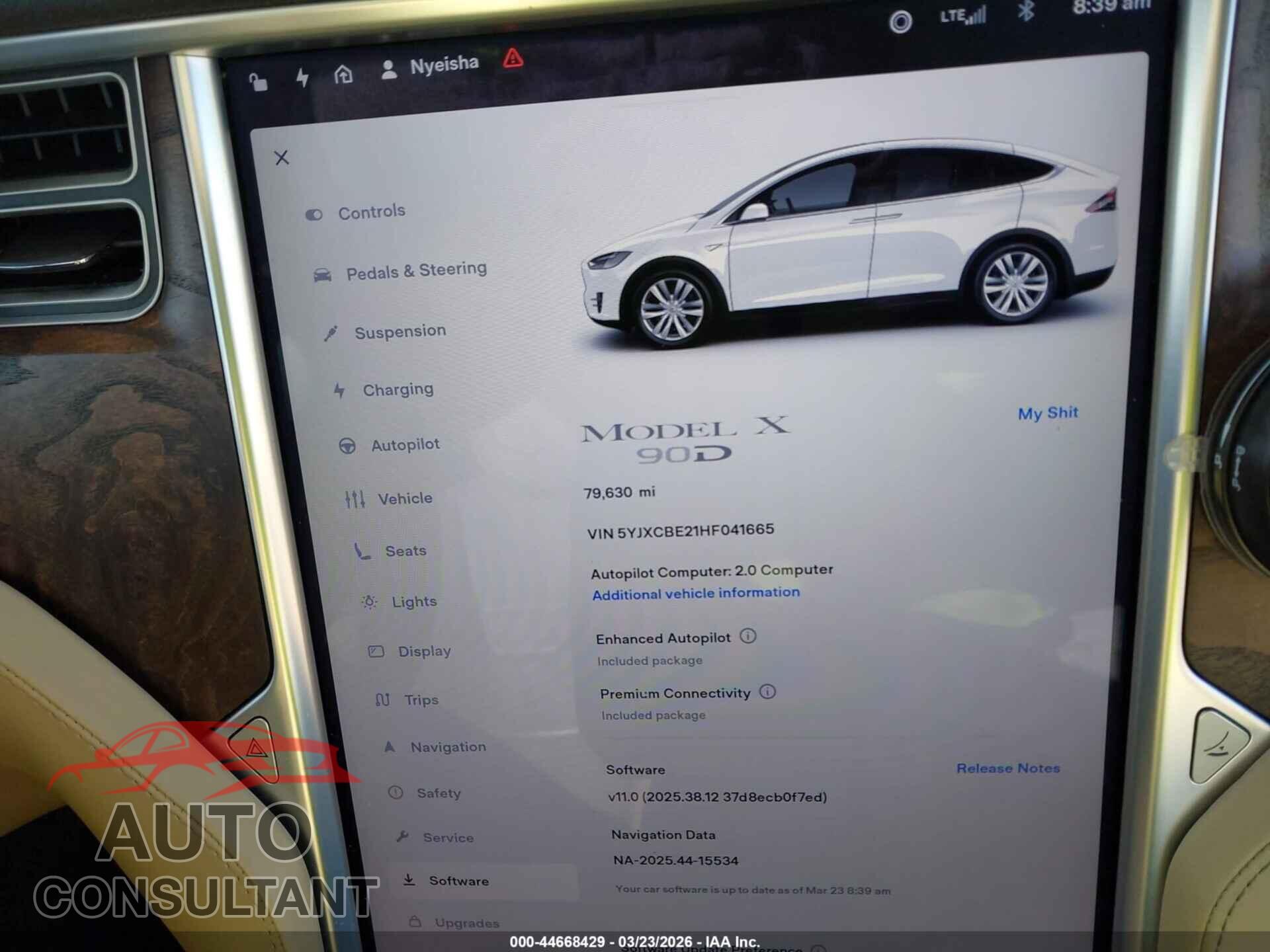 TESLA MODEL X 2017 - 5YJXCBE21HF041665