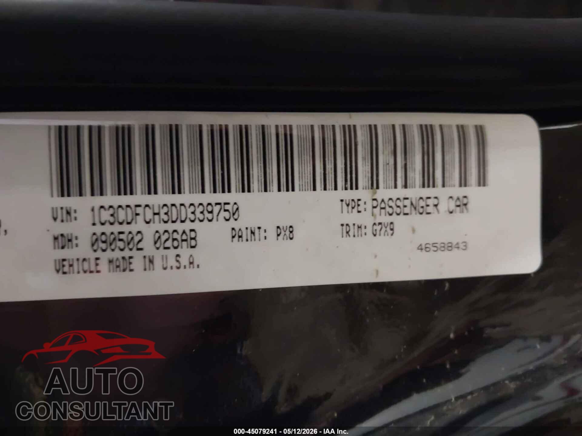 DODGE DART 2013 - 1C3CDFCH3DD339750