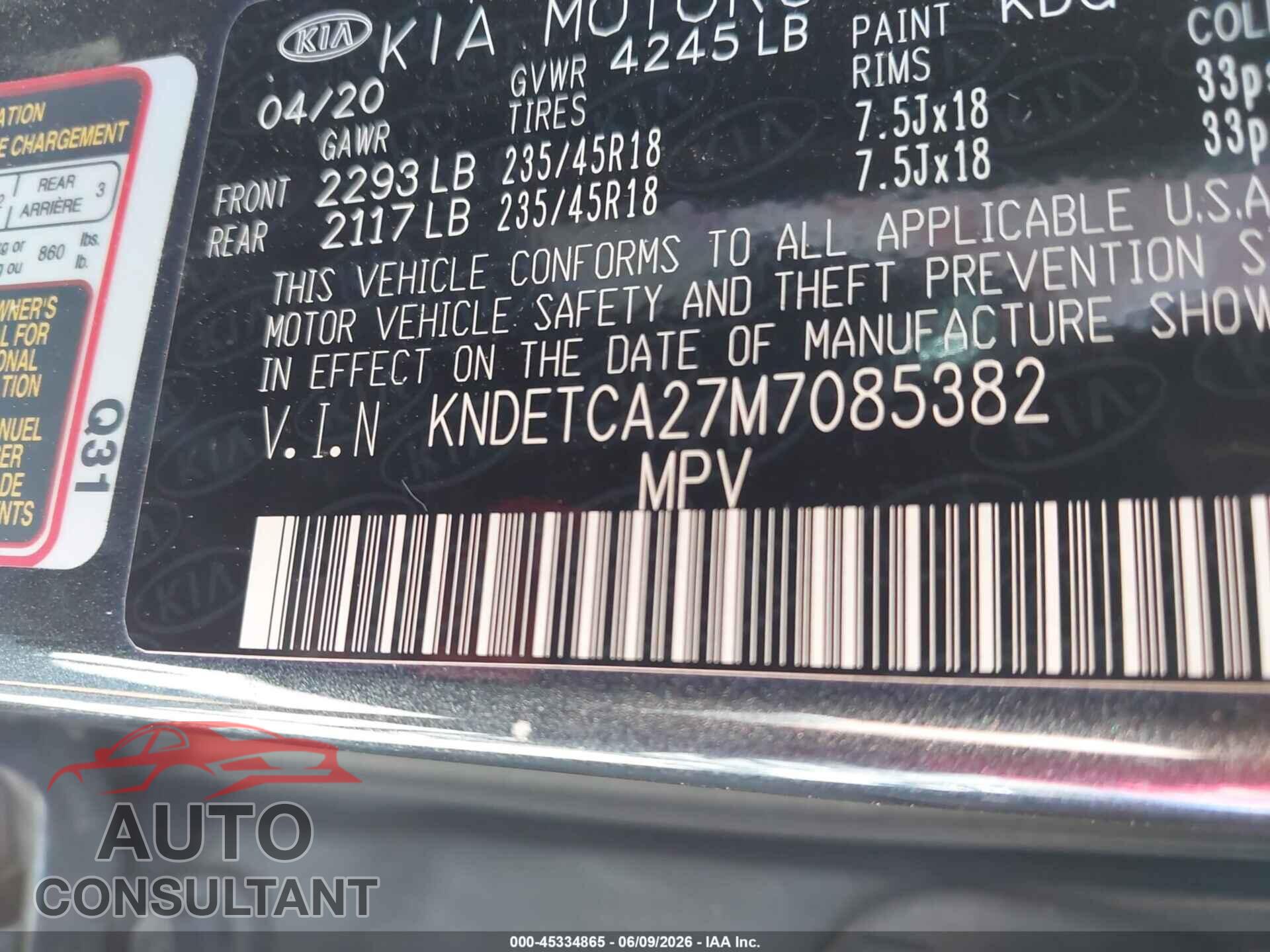 KIA SELTOS 2021 - KNDETCA27M7085382