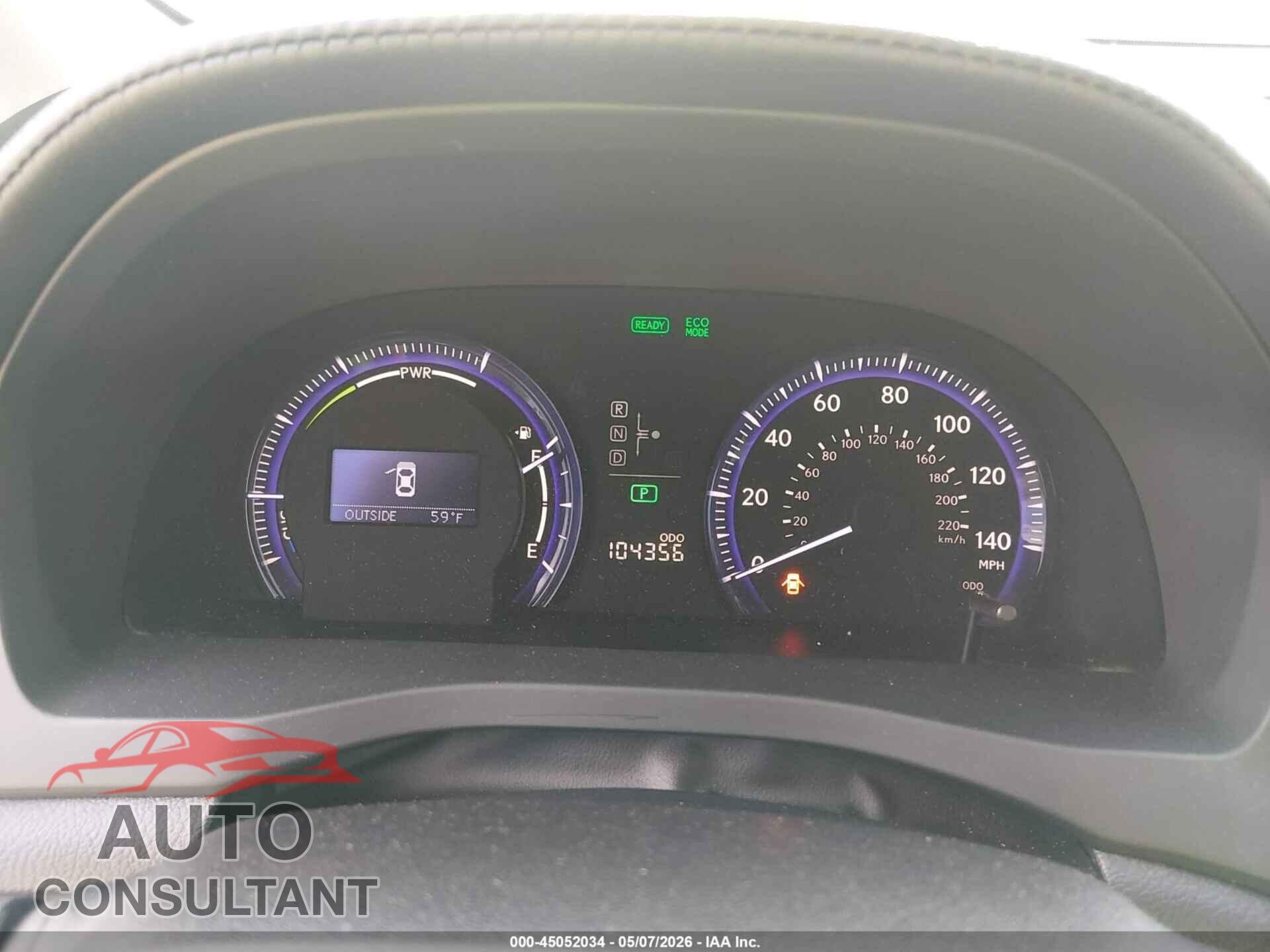 LEXUS HS 250H 2010 - JTHBB1BA2A2020236