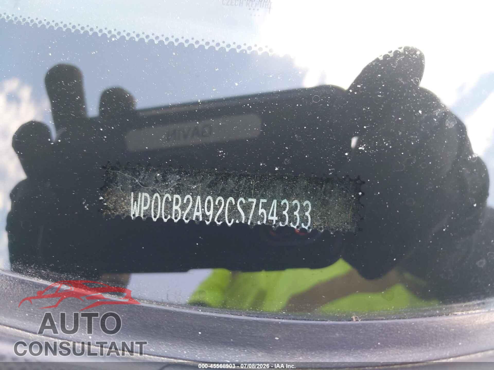 PORSCHE 911 2012 - WP0CB2A92CS754333