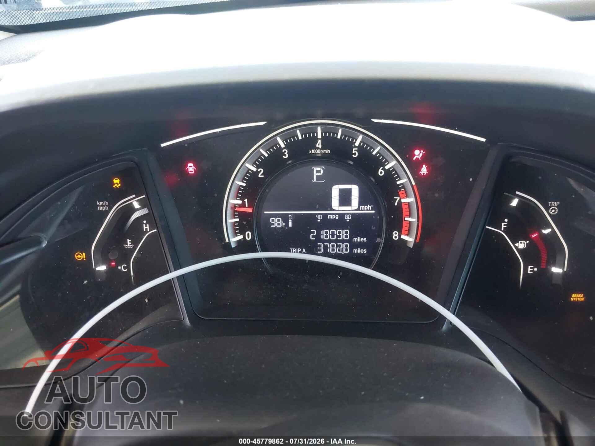 HONDA CIVIC 2017 - 19XFC2F54HE223841