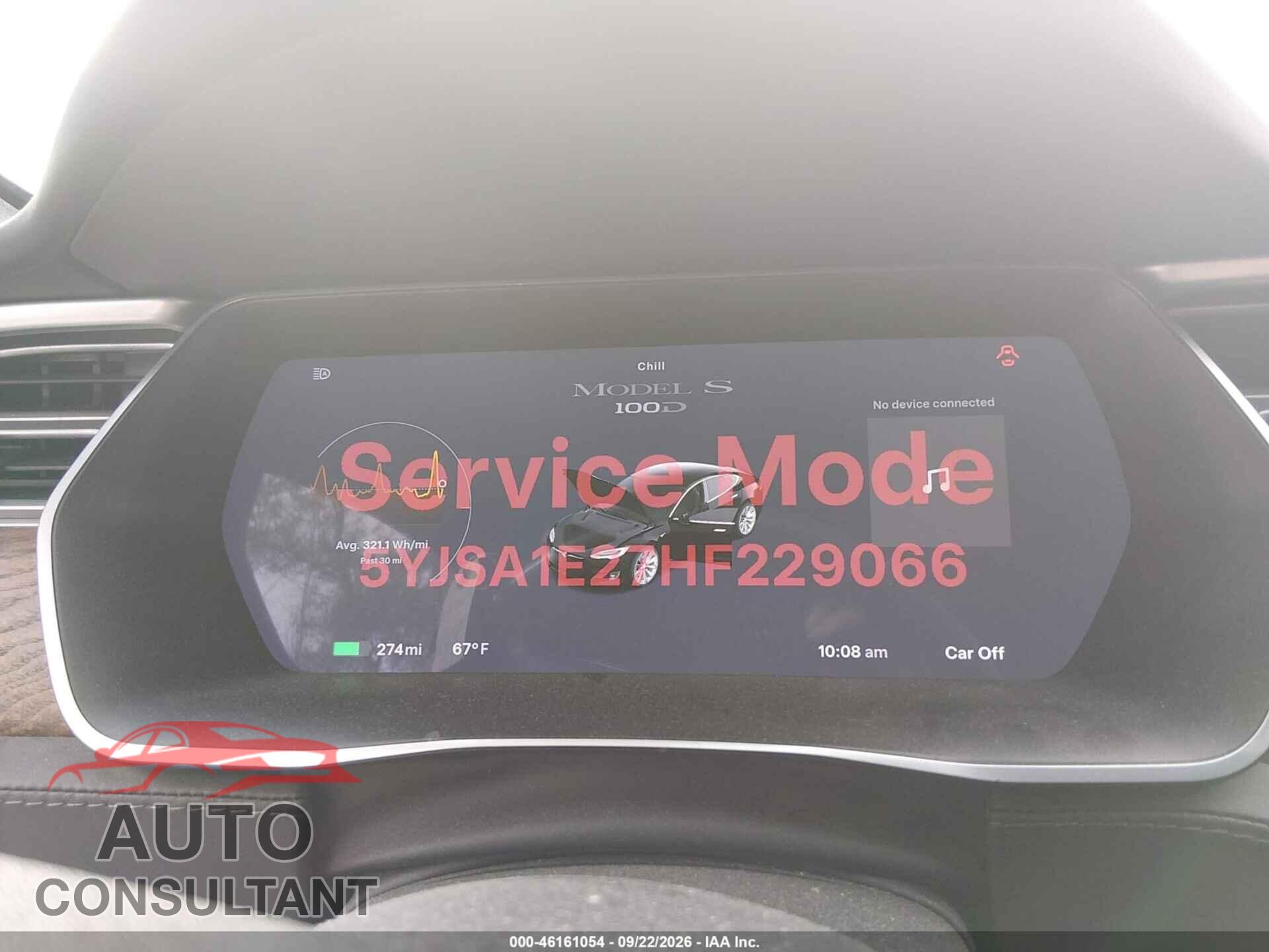 TESLA MODEL S 2017 - 5YJSA1E27HF229066