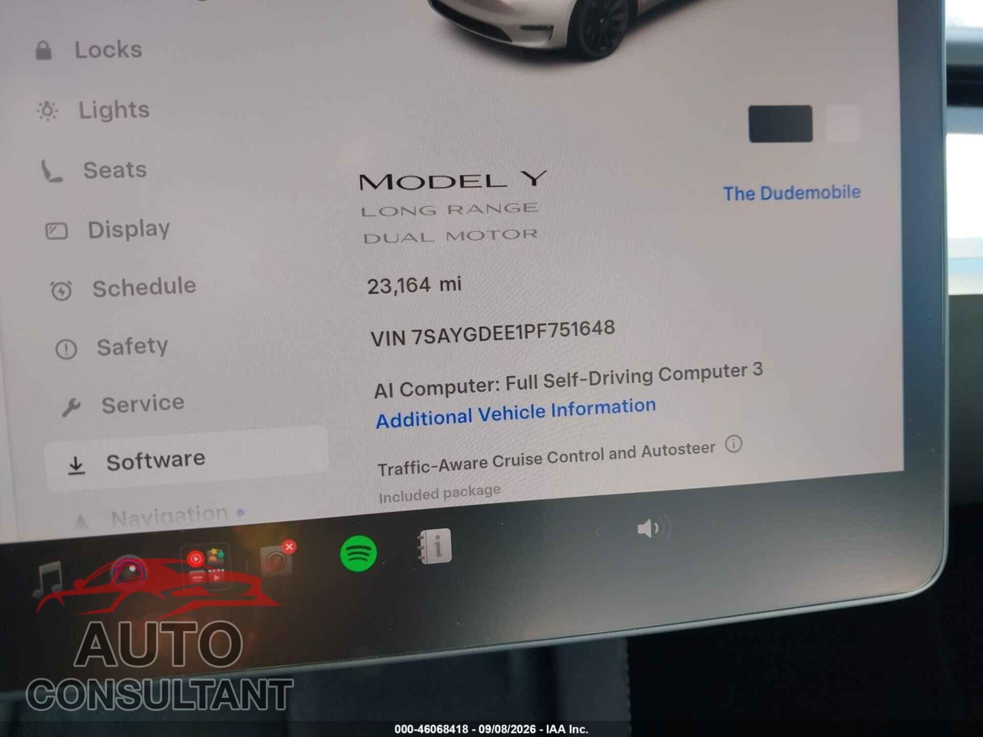 TESLA MODEL Y 2023 - 7SAYGDEE1PF751648