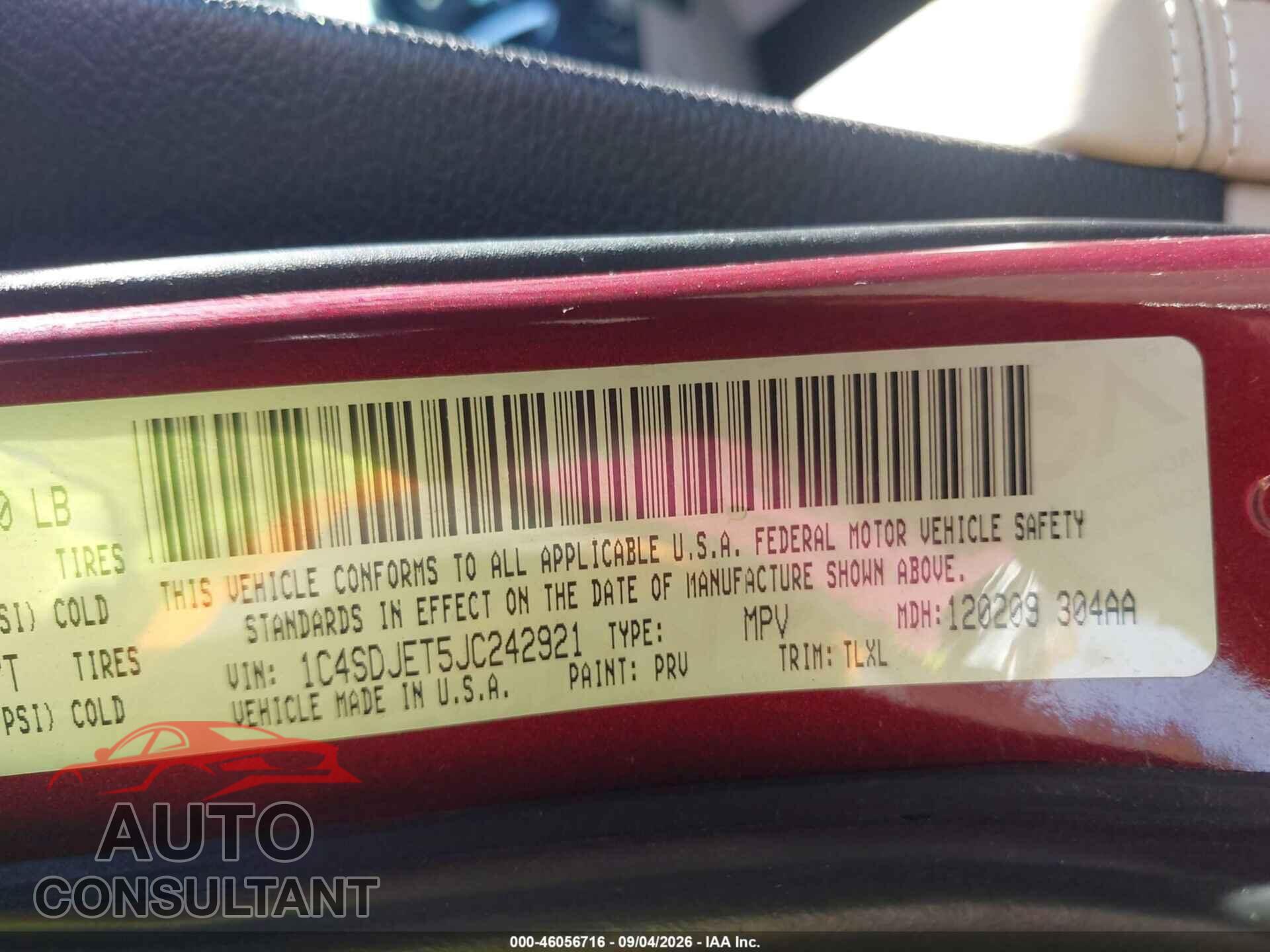 DODGE DURANGO 2018 - 1C4SDJET5JC242921