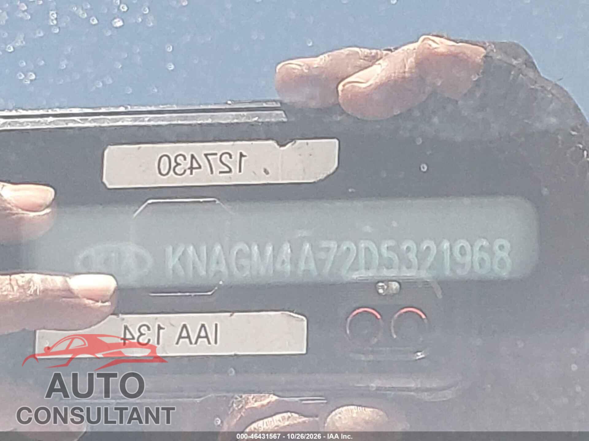 KIA OPTIMA 2013 - KNAGM4A72D5321968
