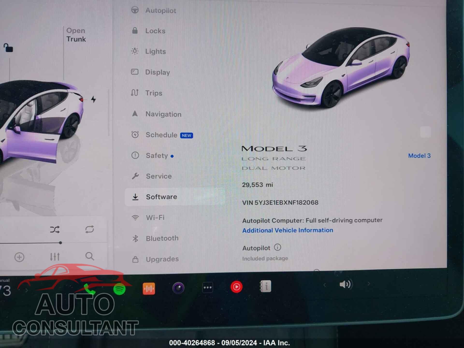 TESLA MODEL 3 2022 - 5YJ3E1EBXNF182068