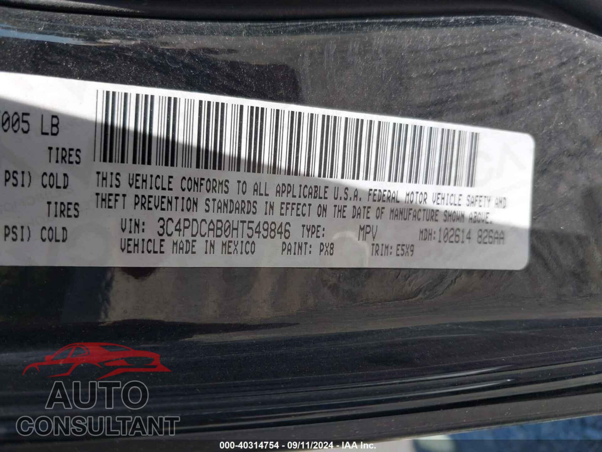 DODGE JOURNEY 2017 - 3C4PDCAB0HT549846