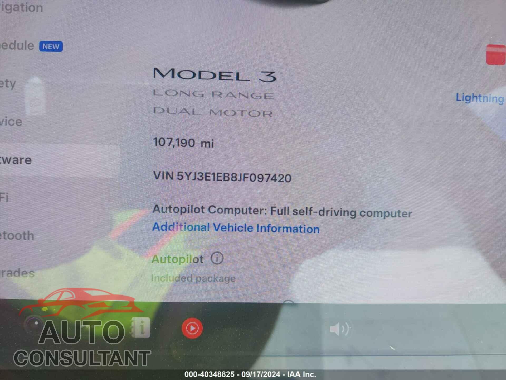 TESLA MODEL 3 2018 - 5YJ3E1EB8JF097420