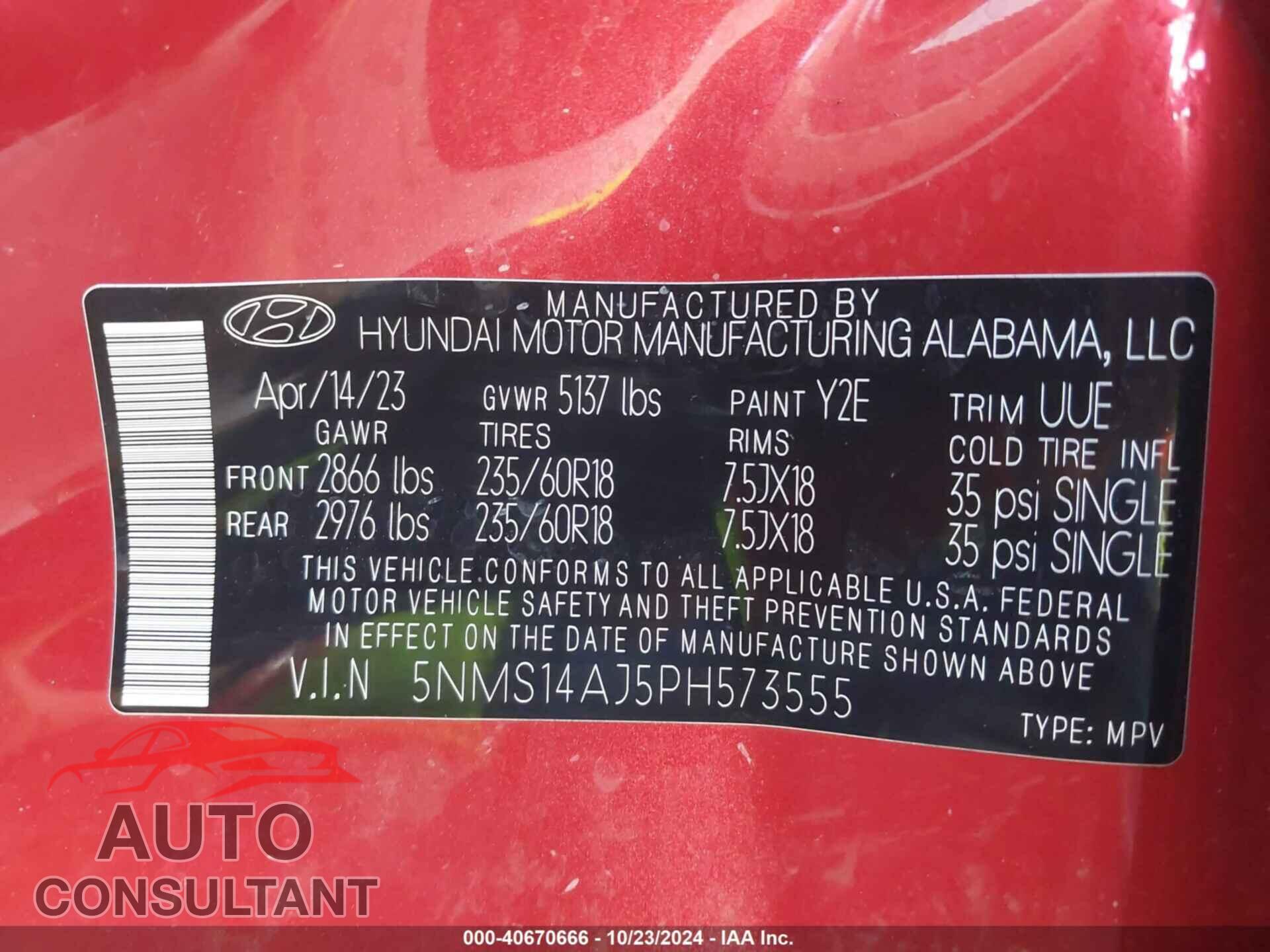 HYUNDAI SANTA FE 2023 - 5NMS14AJ5PH573555