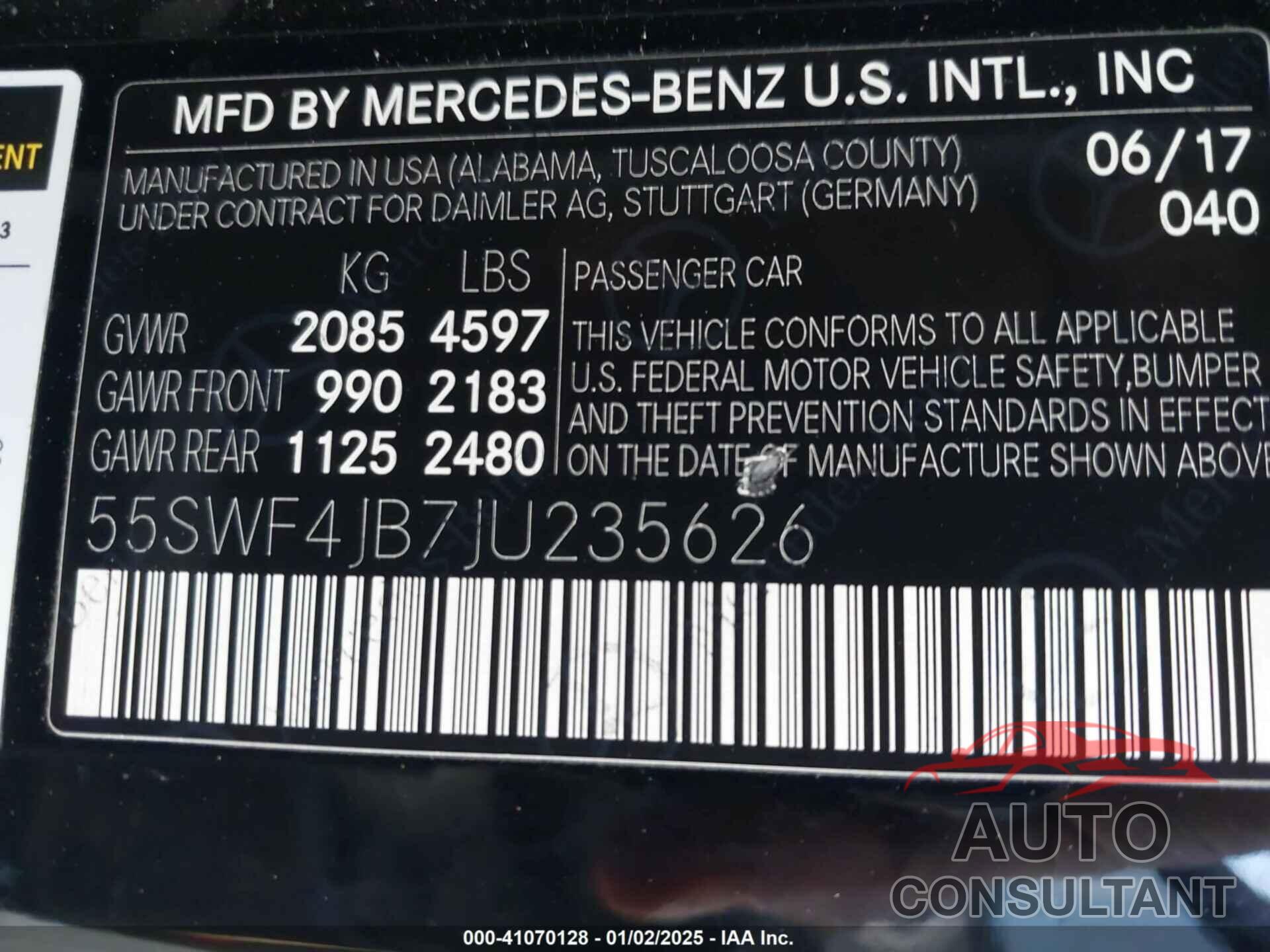 MERCEDES-BENZ C 300 2018 - 55SWF4JB7JU235626