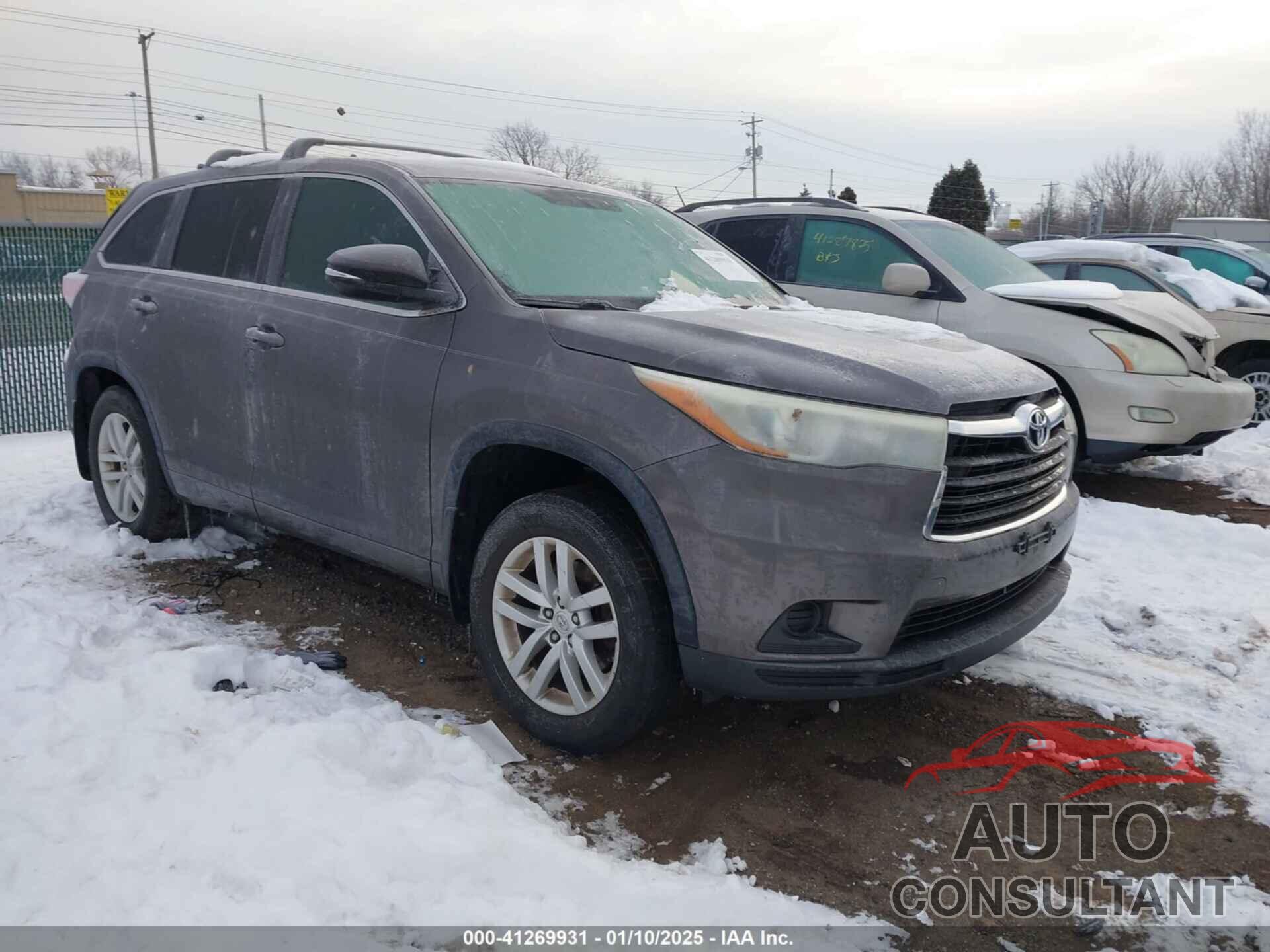 TOYOTA HIGHLANDER 2015 - 5TDBKRFHXFS156928