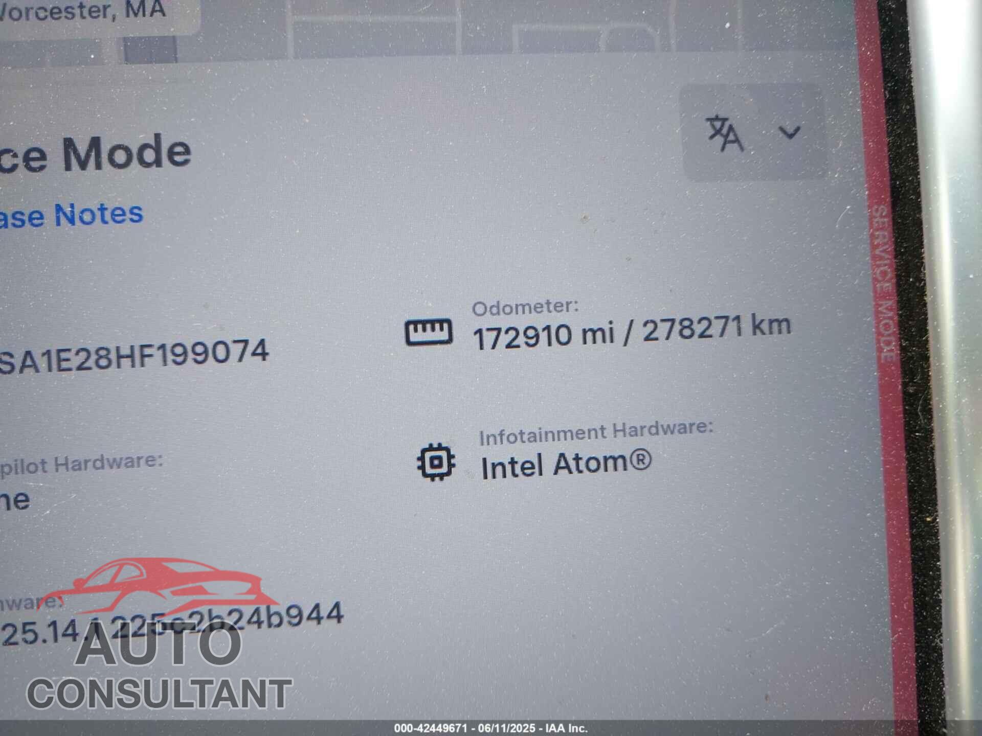 TESLA MODEL S 2017 - 5YJSA1E28HF199074