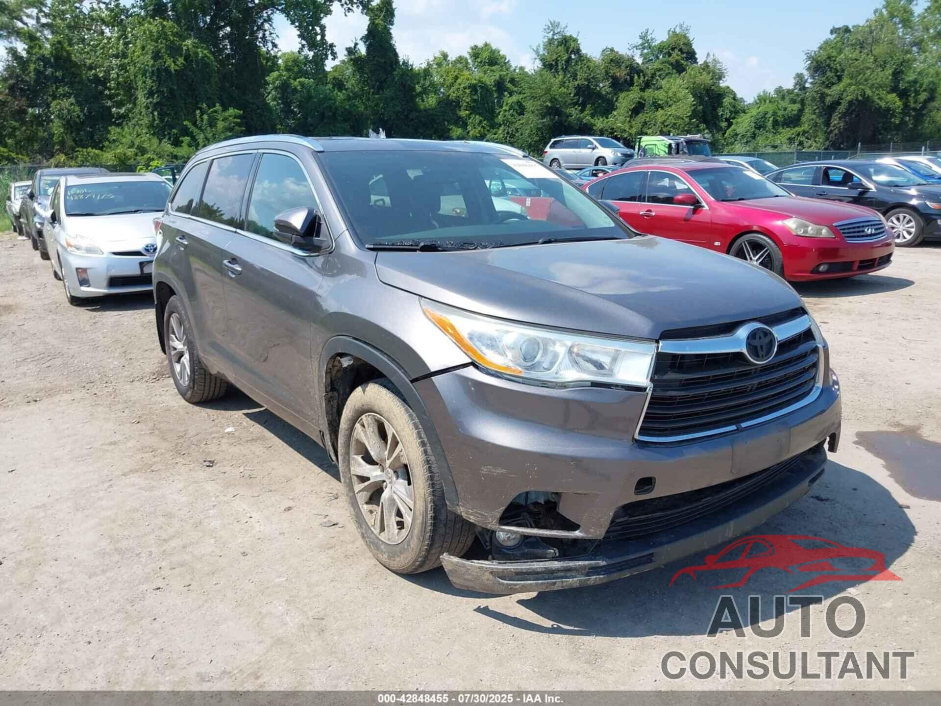 TOYOTA HIGHLANDER 2014 - 5TDJKRFH8ES071628