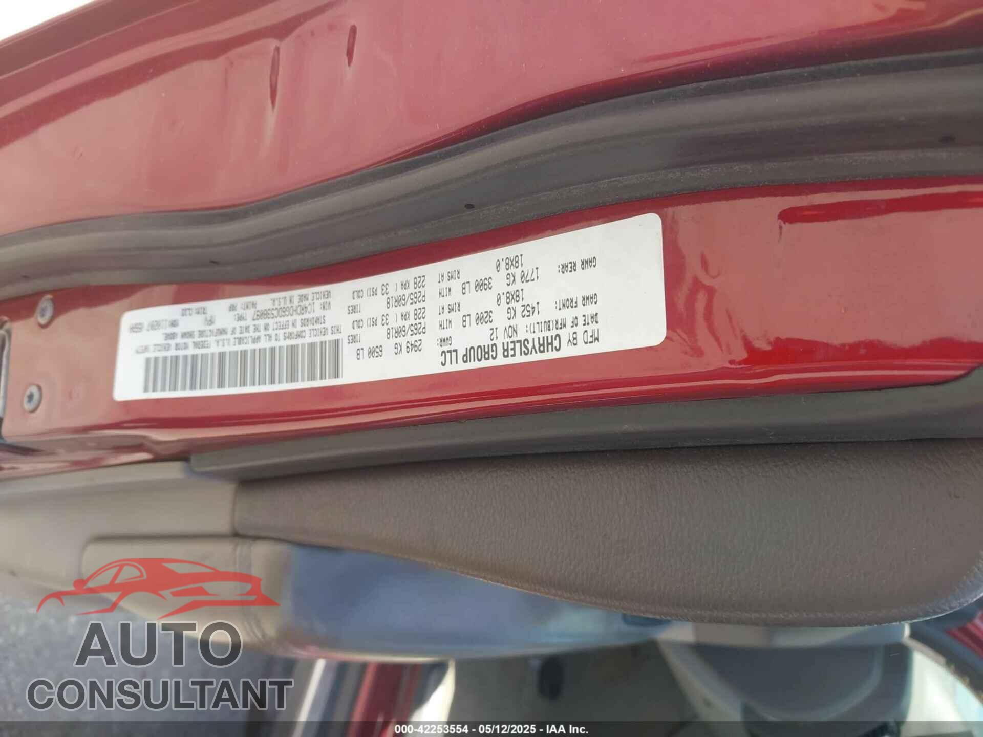 DODGE DURANGO 2013 - 1C4RDHDG6DC598097