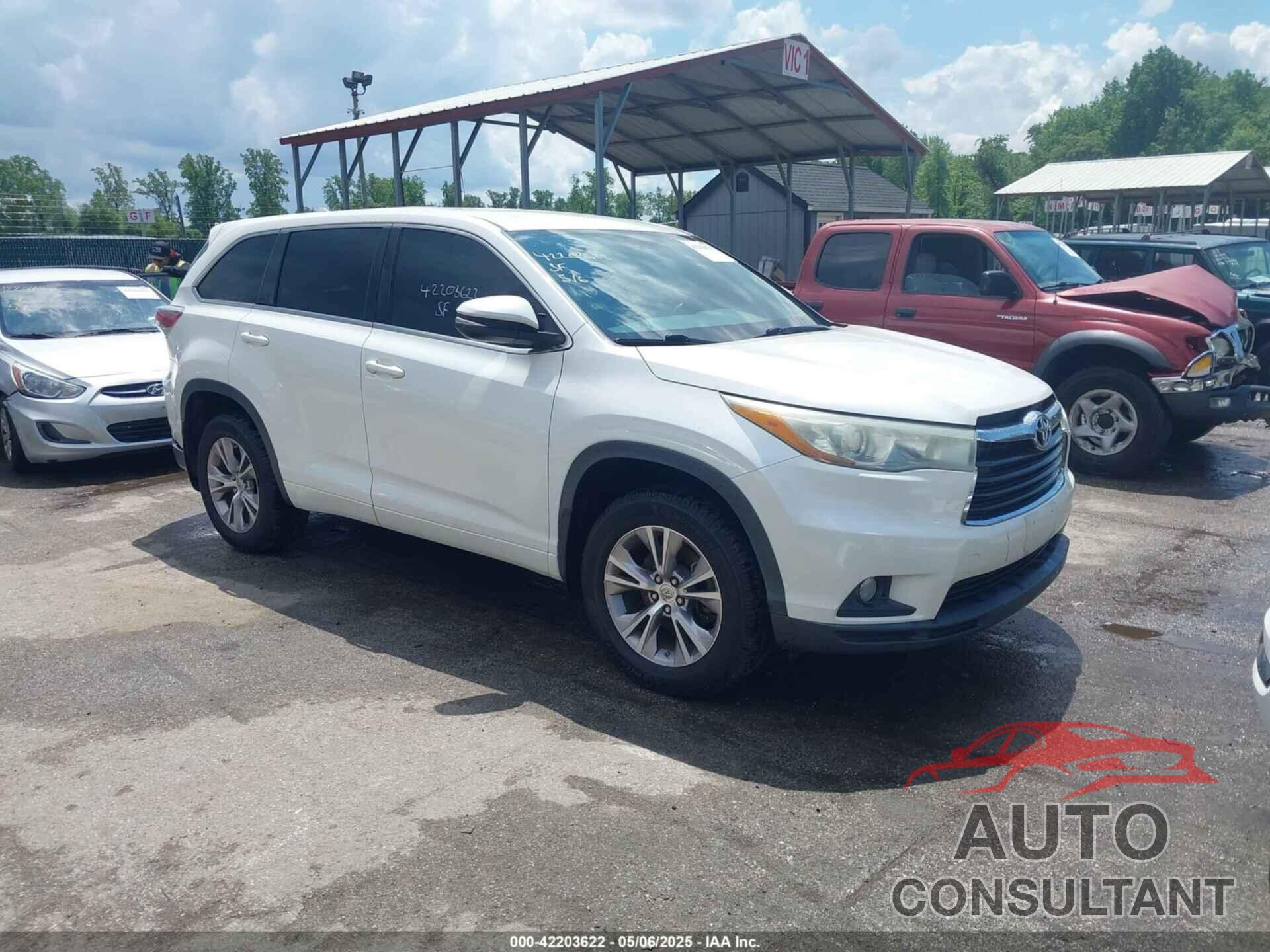 TOYOTA HIGHLANDER 2015 - 5TDBKRFH5FS180750