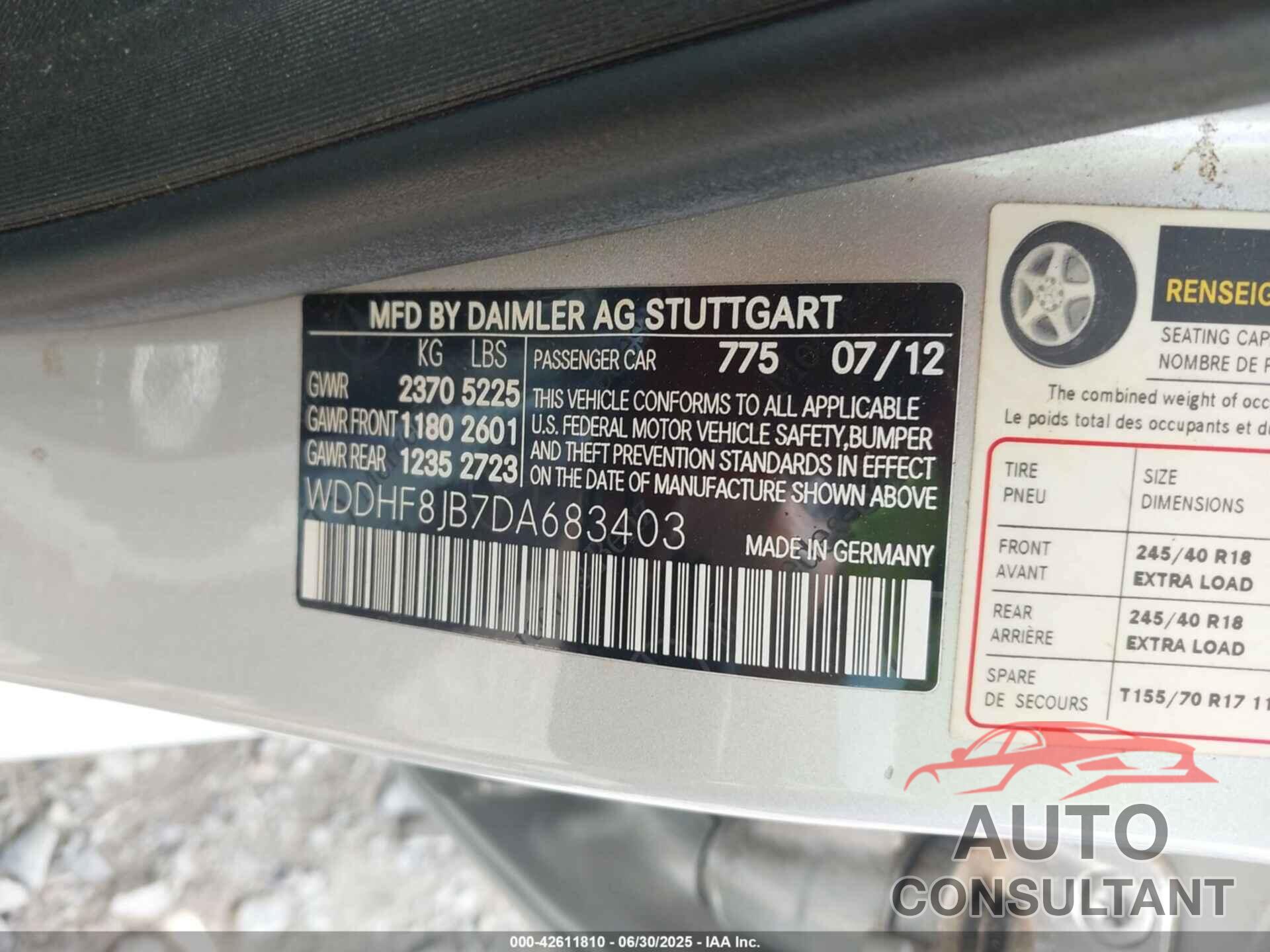 MERCEDES-BENZ E 350 2013 - WDDHF8JB7DA683403
