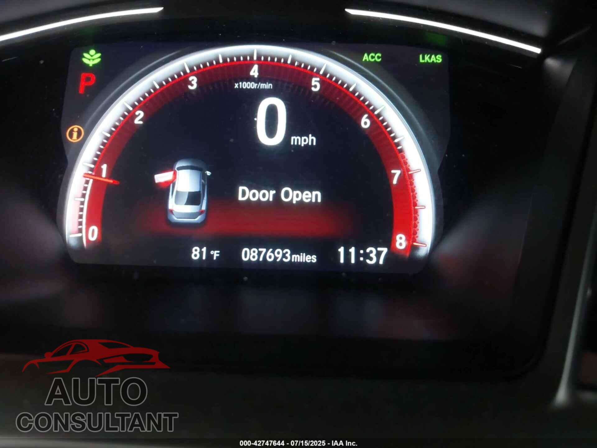 HONDA CIVIC 2019 - 2HGFC2F85KH531446