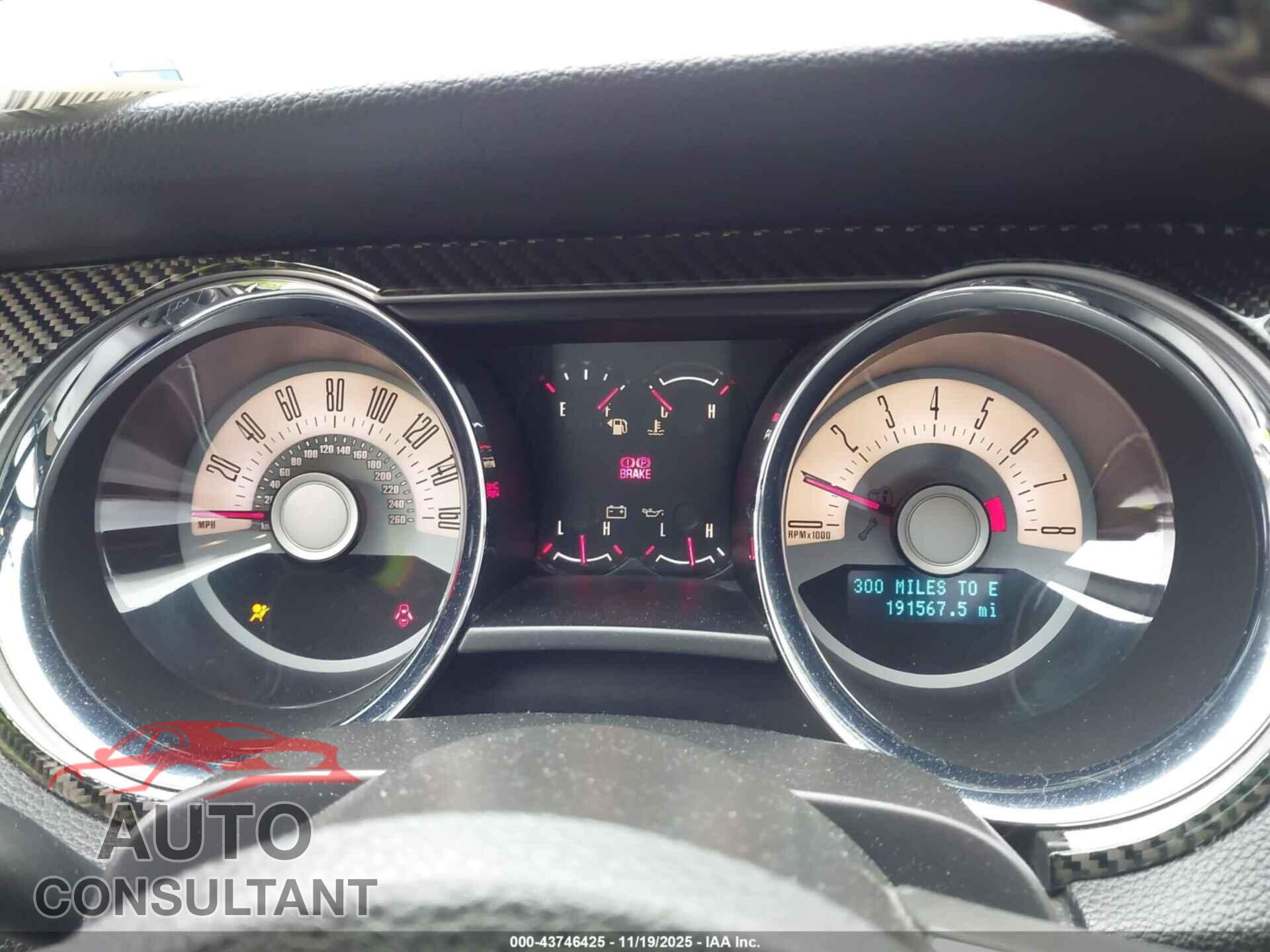 FORD MUSTANG 2012 - 1ZVBP8AM0C5205911