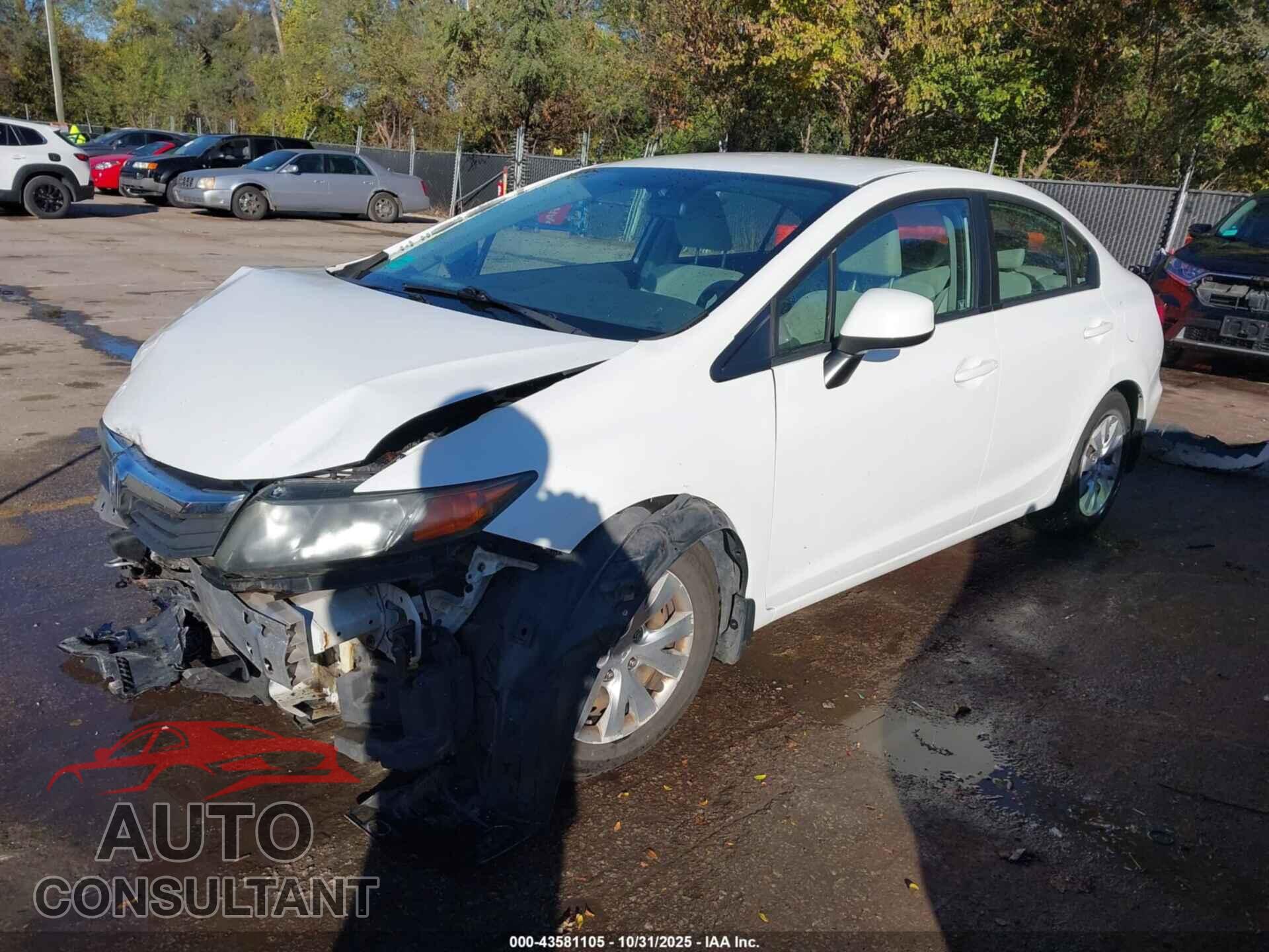 HONDA CIVIC 2012 - 19XFB2F57CE360350