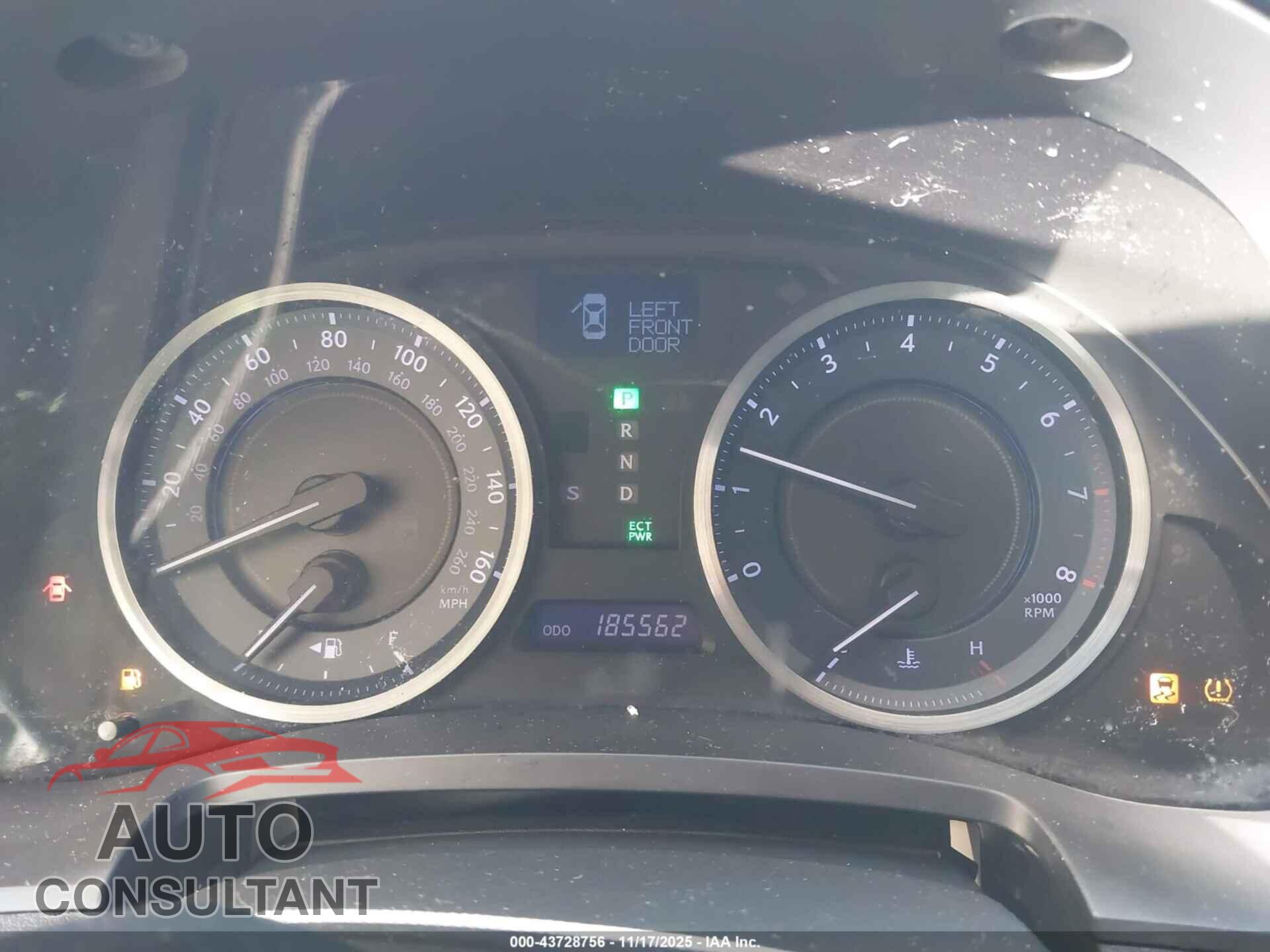 LEXUS IS 250 2012 - JTHBF5C27C5180116