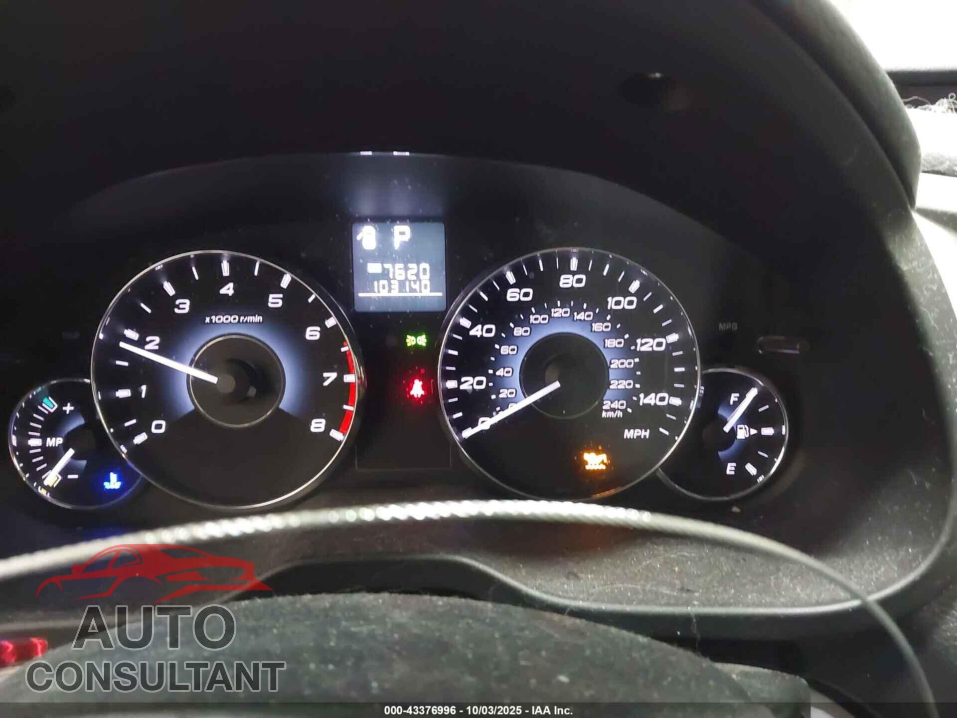 SUBARU OUTBACK 2012 - 4S4BRBGC8C3275687