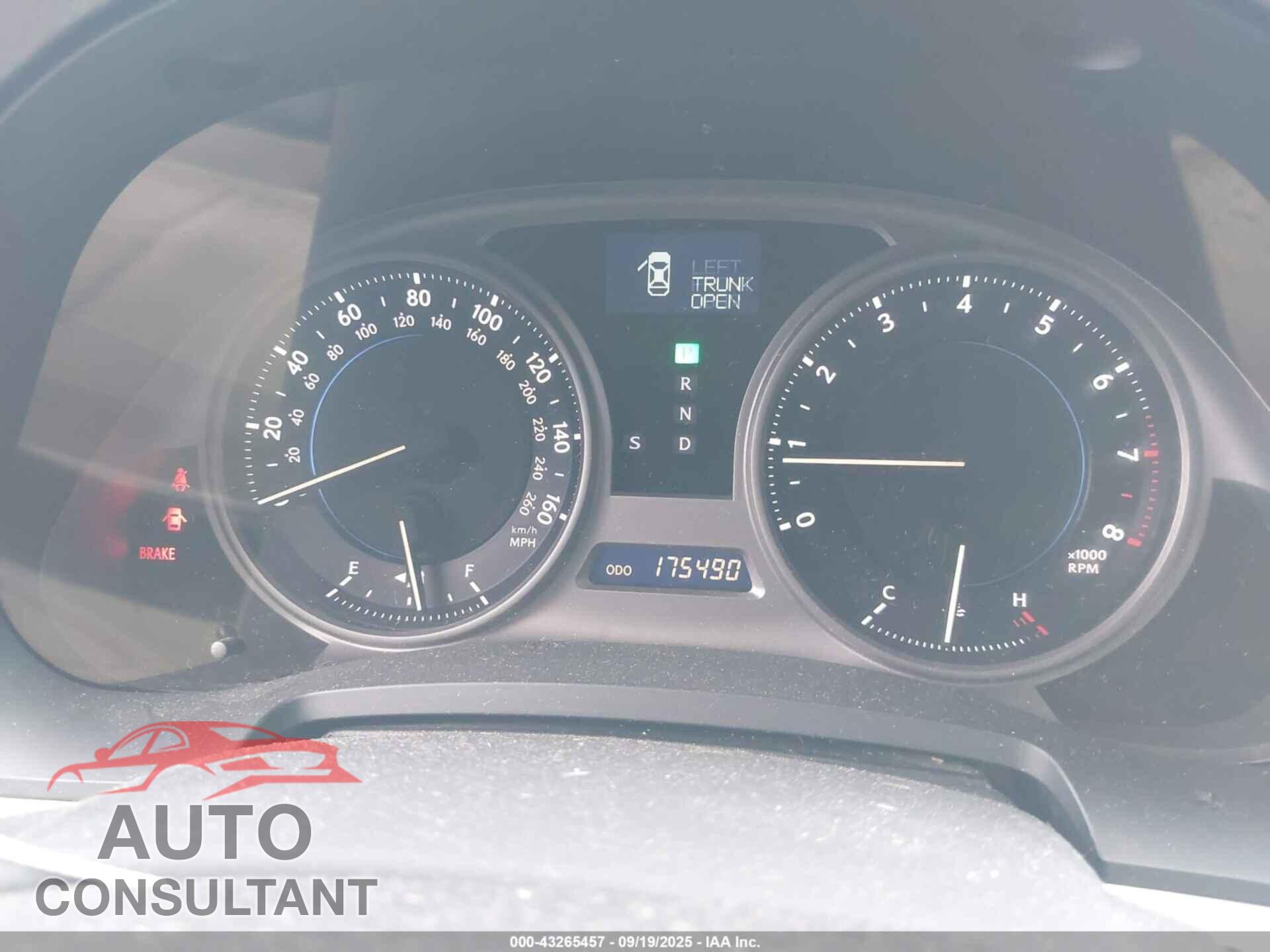 LEXUS IS 250 2010 - JTHBF5C20A5111376