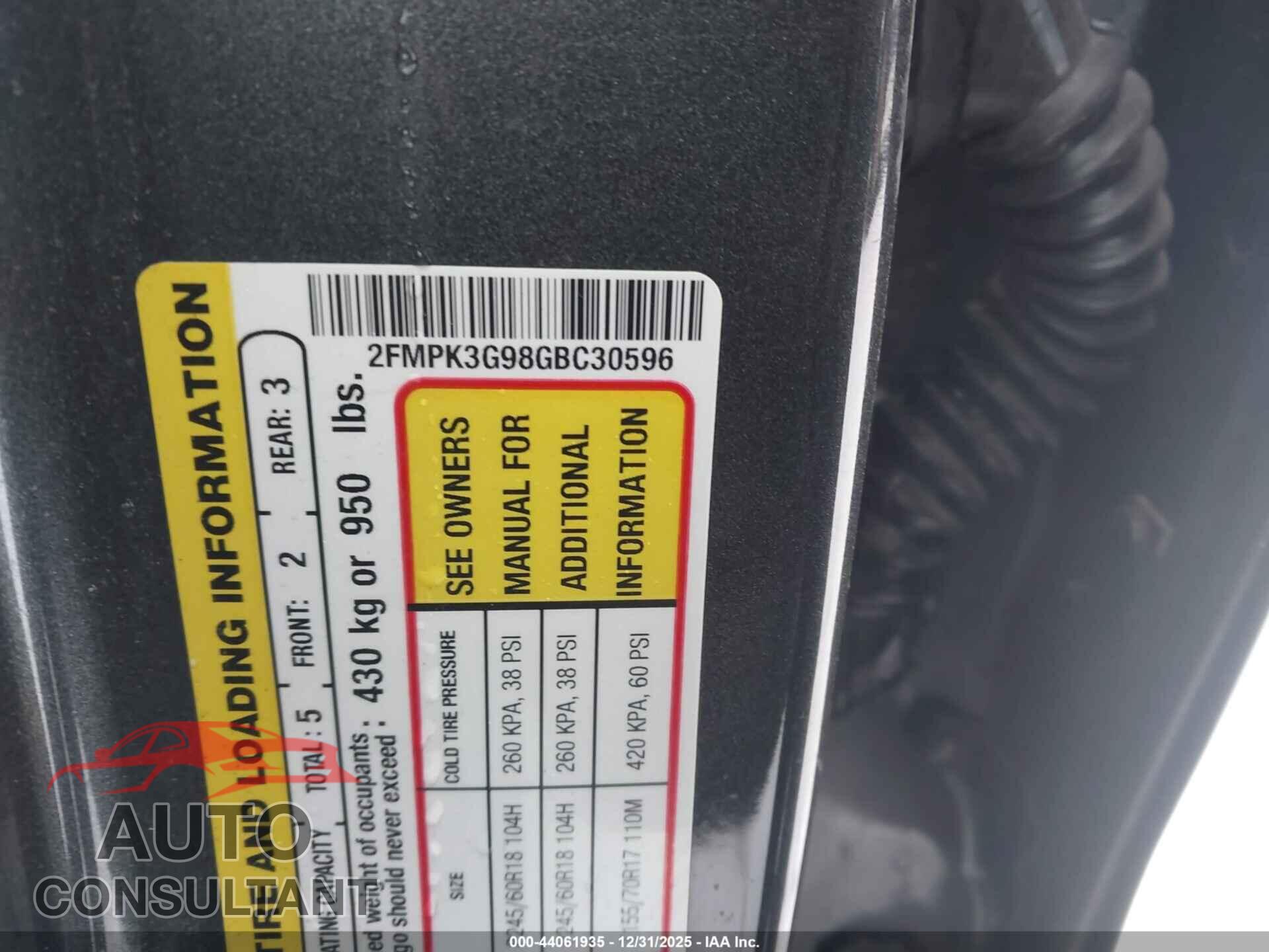 FORD EDGE 2016 - 2FMPK3G98GBC30596